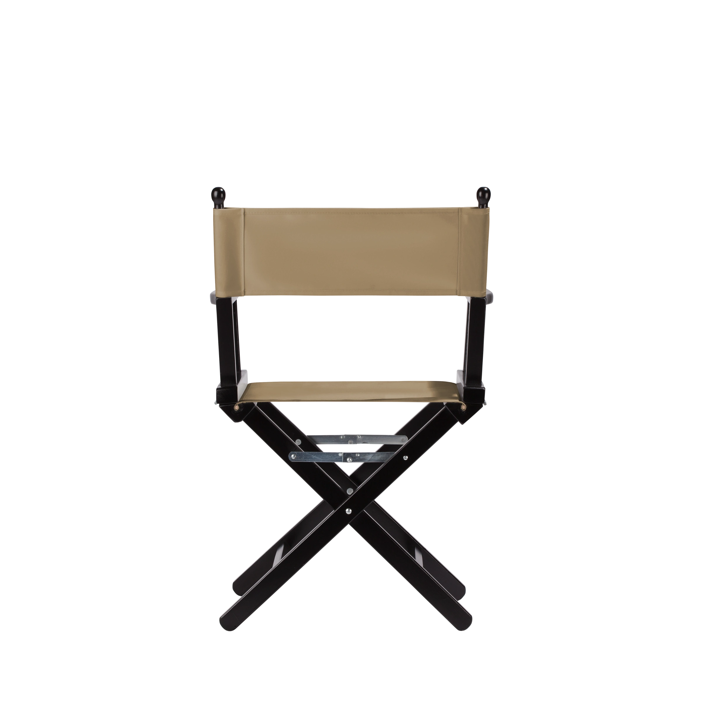 Regiestuhl Alfred aus schwarzem Buchenholz mit Bezug in grau-beige, Rückansicht
#Classic | Set (Farbe)_grau-beige