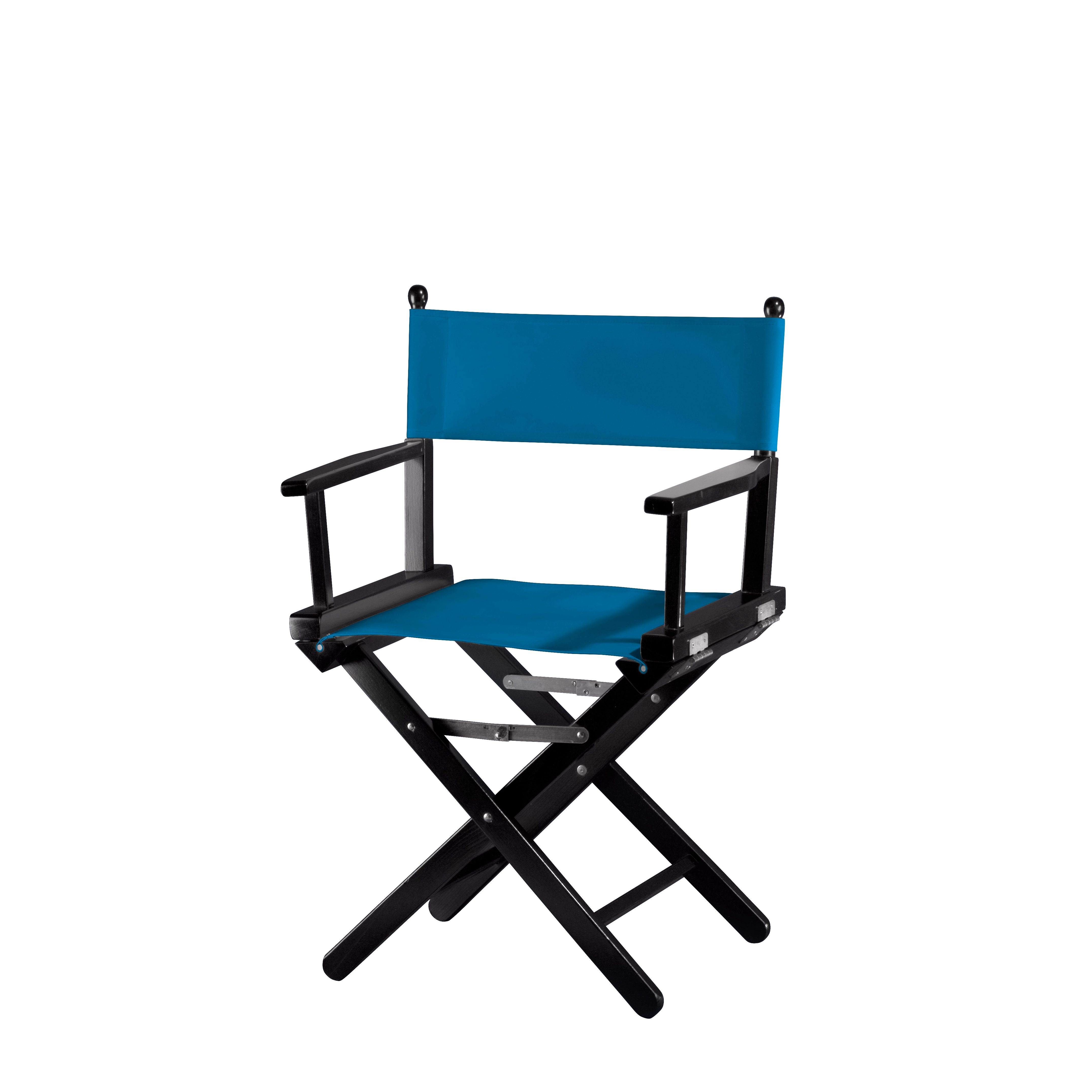 Regiestuhl Alfred aus schwarzem Buchenholz mit blauem Bezug, Seitenansicht
#Classic | Set (Farbe)_blau