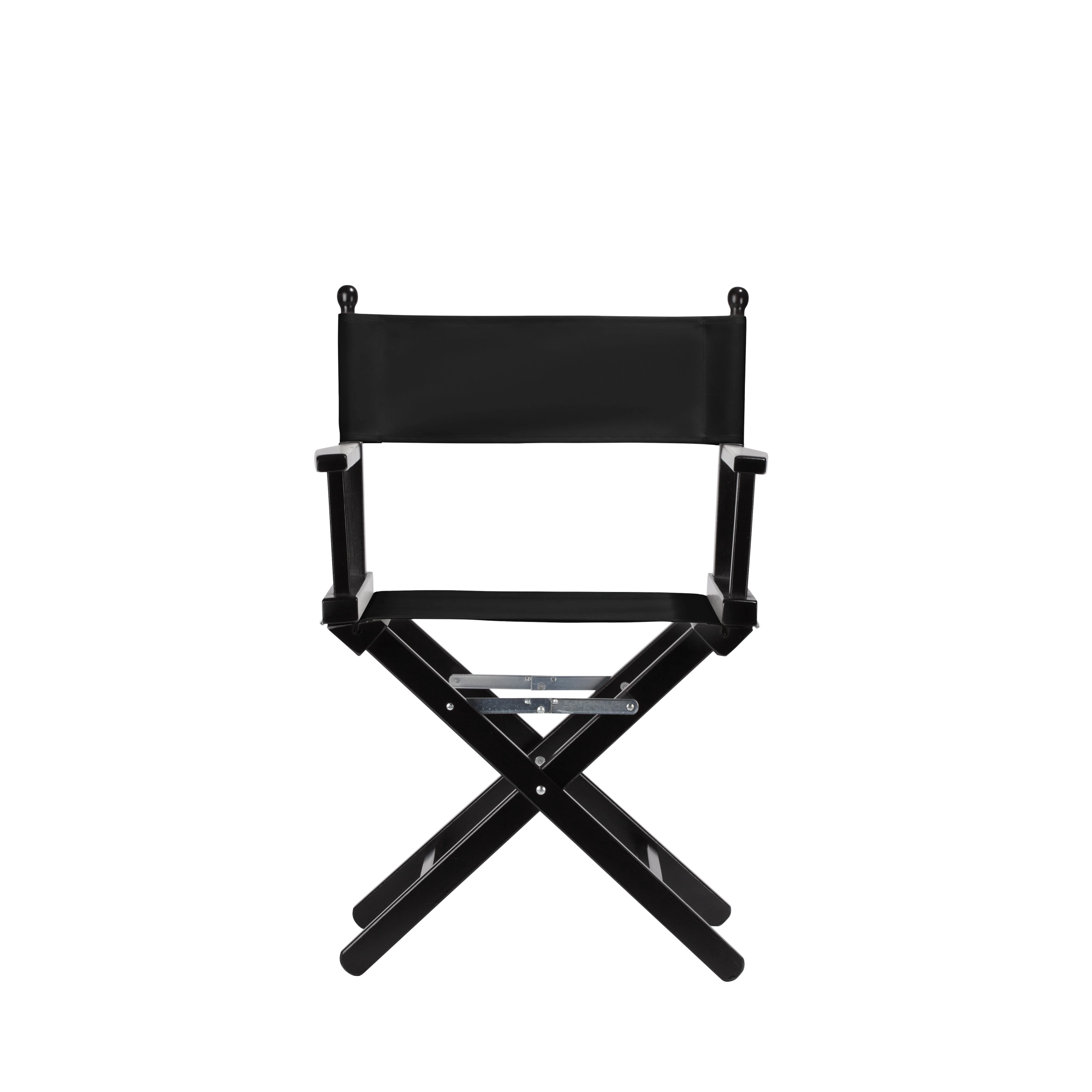 Regiestuhl Alfred aus schwarzem Buchenholz mit schwarzem Bezug, Frontalansicht
#Classic | Set (Farbe)_schwarz