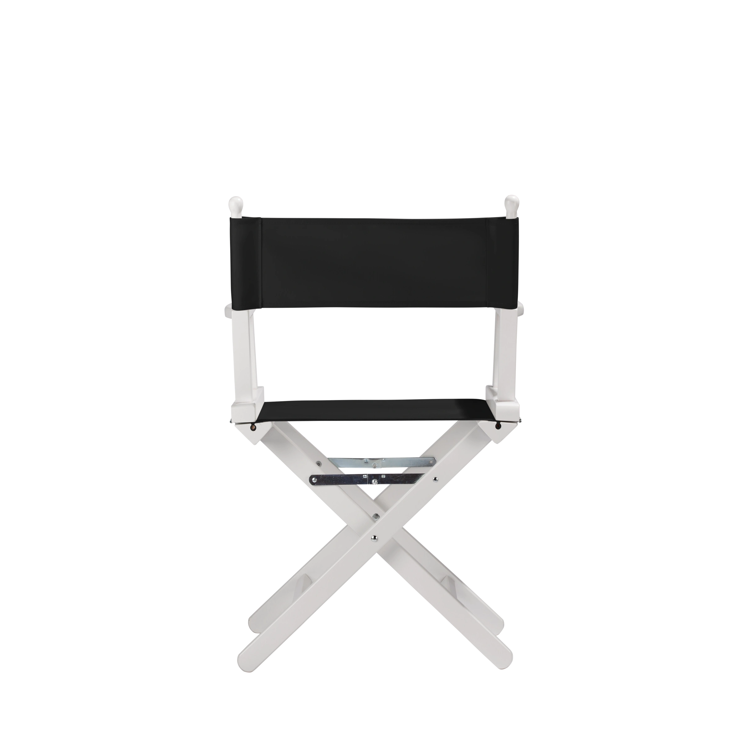 Regiestuhl Alfred aus weißem Buchenholz mit schwarzem Bezug, Rückansicht
#Classic | Set (Farbe)_schwarz