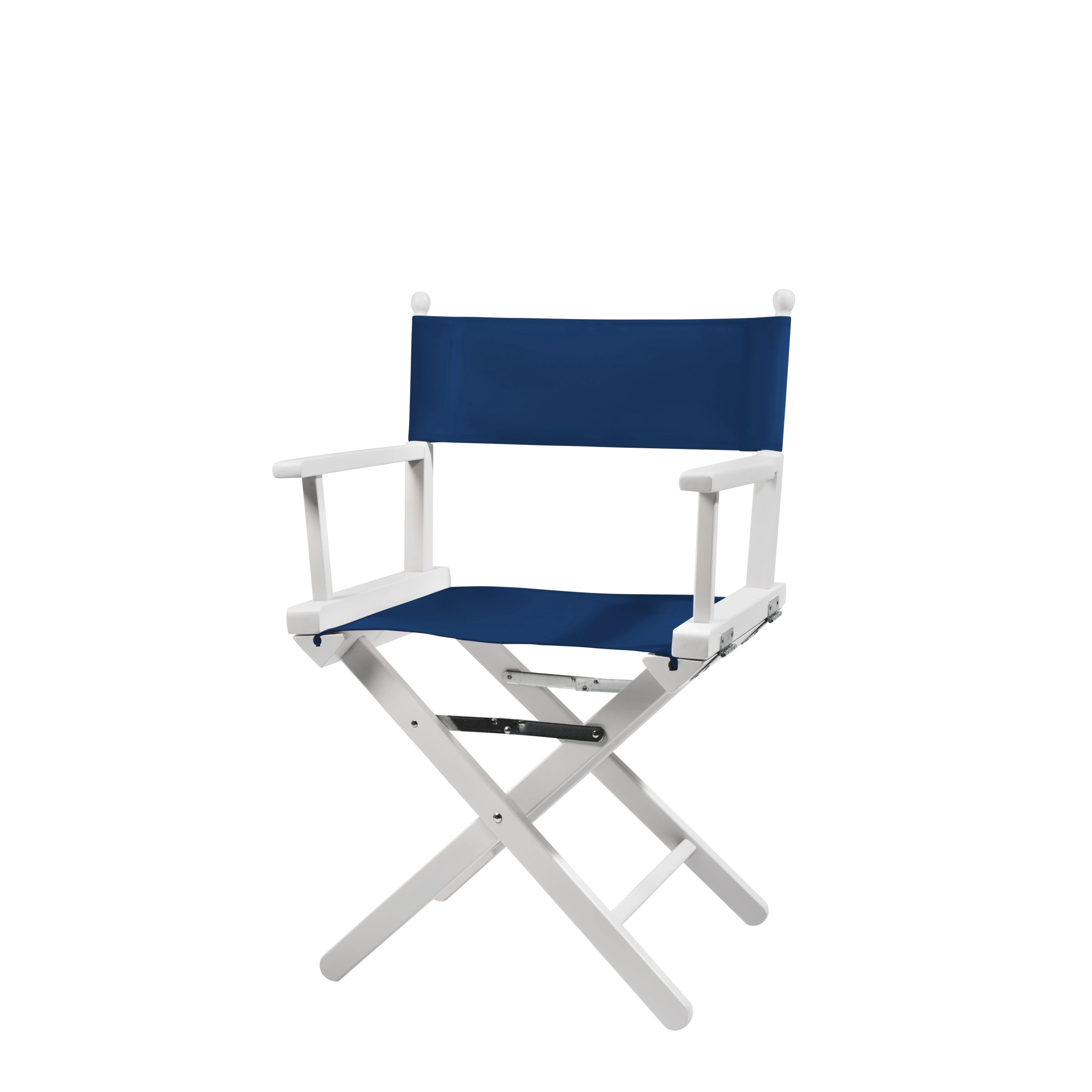 Regiestuhl Alfred aus weißem Buchenholz mit Bezug in marine, Seitenansicht
#Classic | Set (Farbe)_marine
