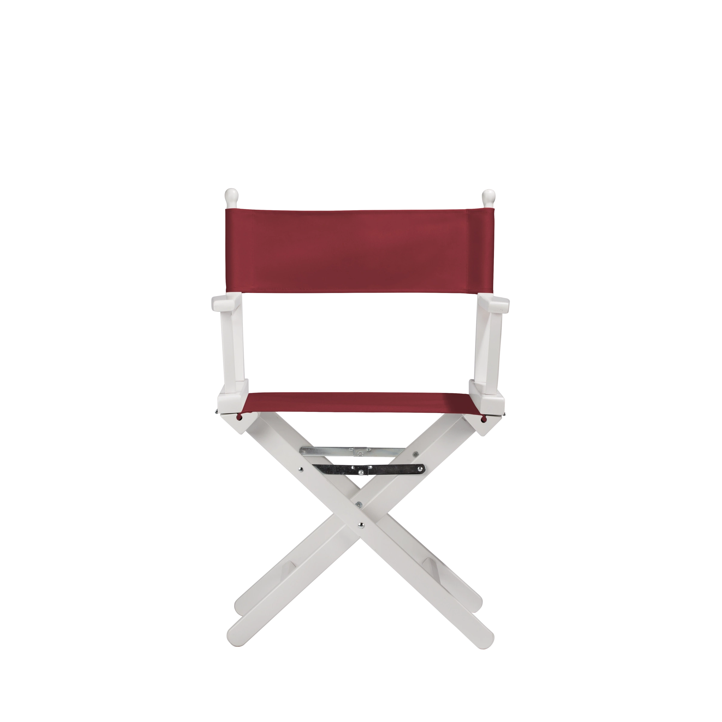 Regiestuhl Alfred aus weißem Buchenholz mit Bezug in bordeaux, Frontalansicht
#Classic | Set (Farbe)_bordeaux