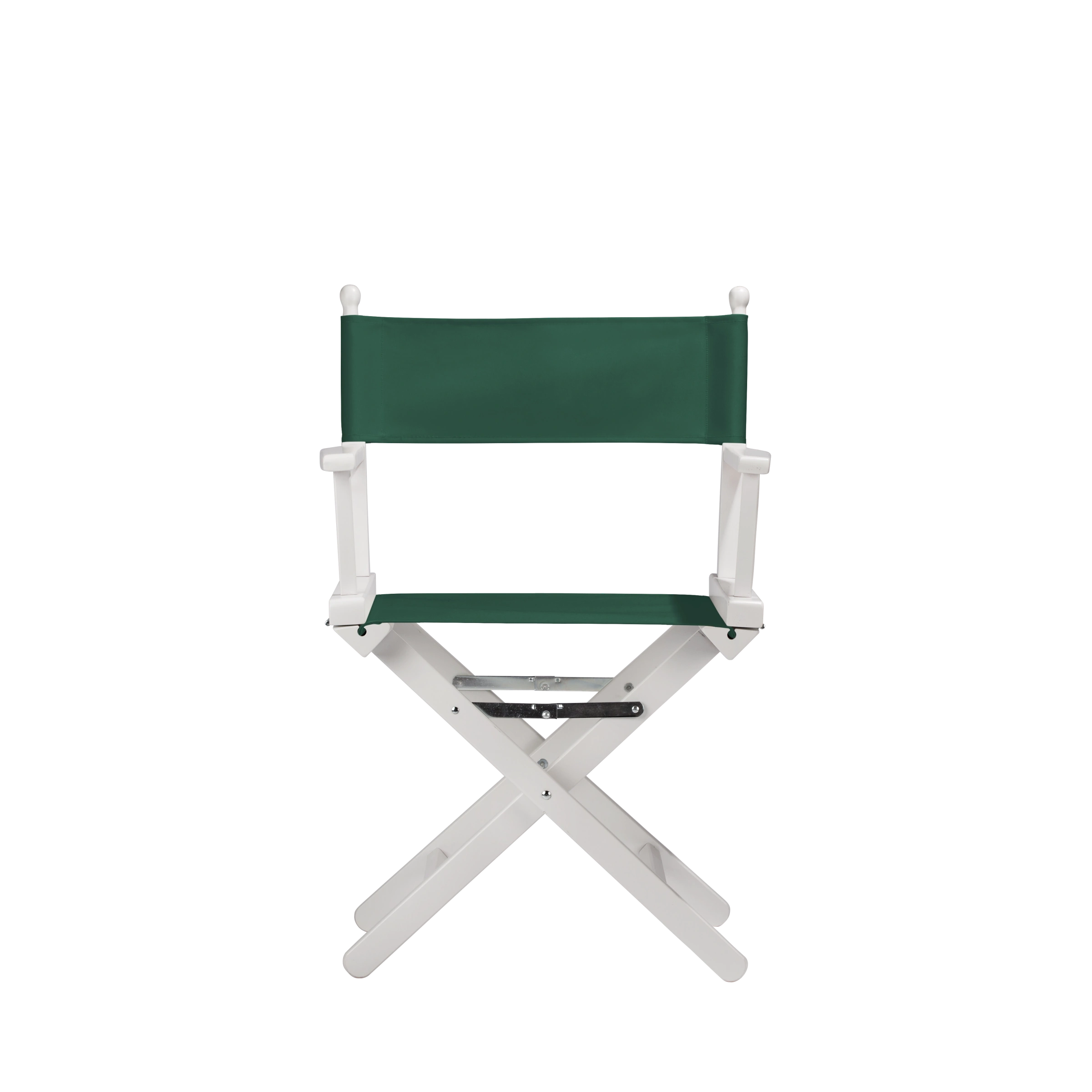 Regiestuhl Alfred aus weißem Buchenholz mit dunkelgrünem Bezug, Frontalansicht
#Classic | Set (Farbe)_dunkelgrün