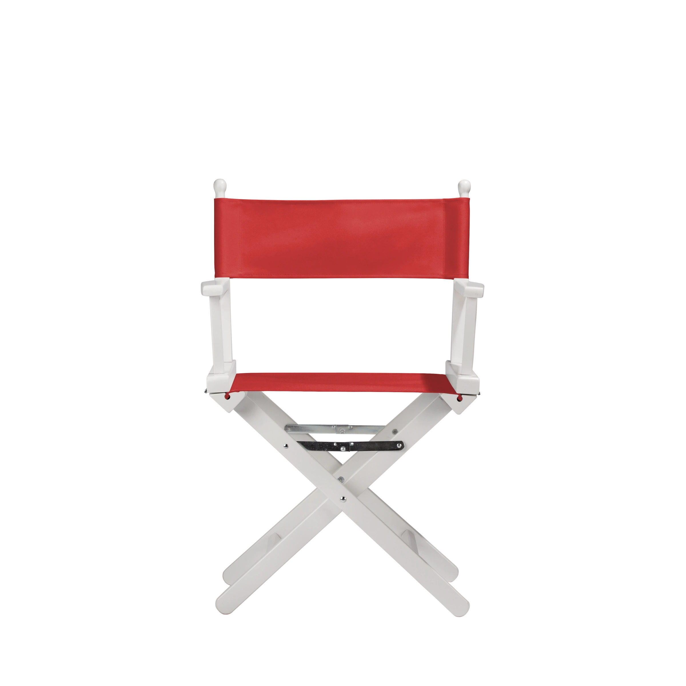 Regiestuhl Alfred aus weißem Buchenholz mit Bezug in rivarot, Frontalansicht
#Classic | Set (Farbe)_rivarot