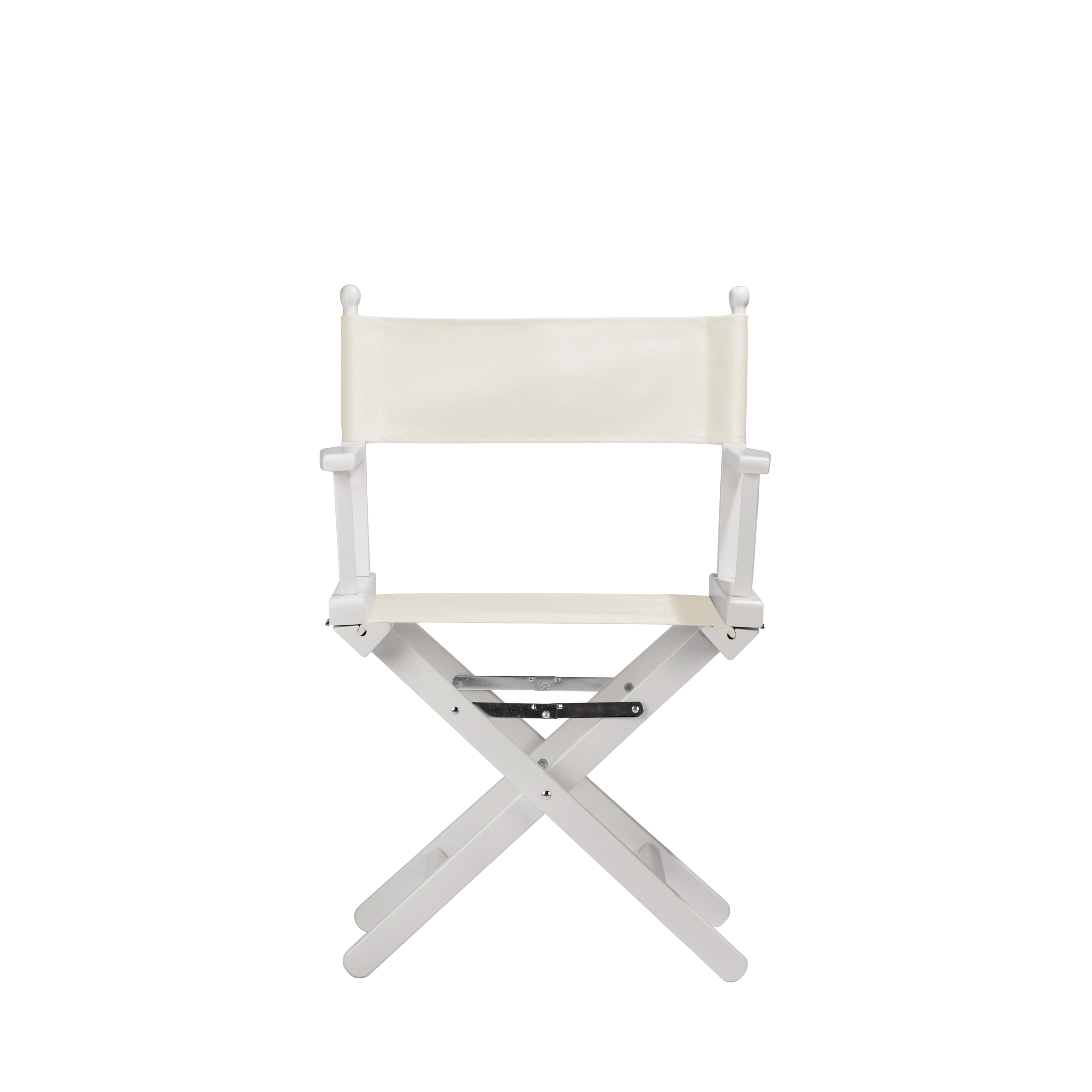 Regiestuhl Alfred aus weißem Buchenholz mit weißem Bezug, Frontalansicht
#Classic | Set (Farbe)_weiß