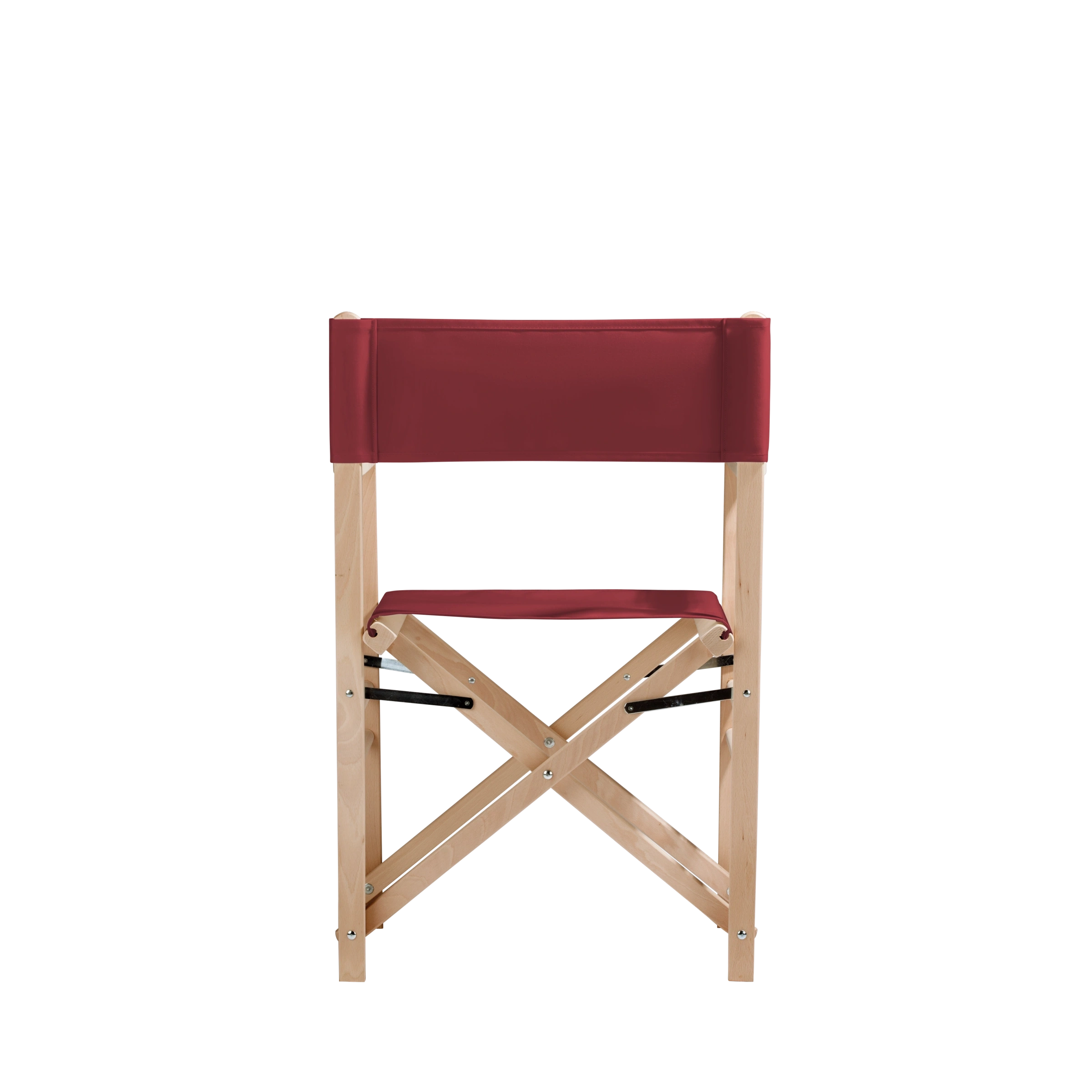 Regiestuhl Billy aus naturbelassenem Buchenholz mit Bezug in bordeaux, Rückansicht
#Classic | Set (Farbe)_bordeaux