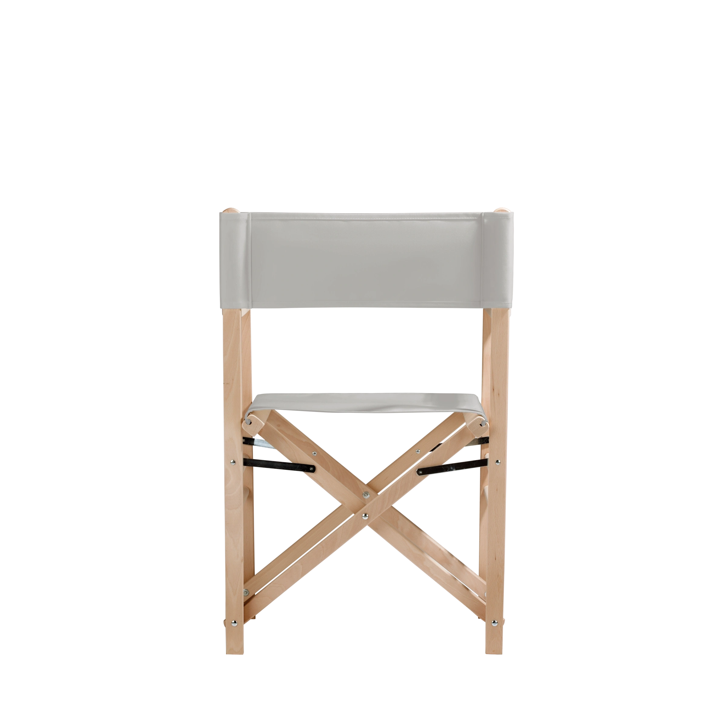 Regiestuhl Billy aus naturbelassenem Buchenholz mit hellgrauem Bezug, Rückansicht
#Classic | Set (Farbe)_hellgrau
