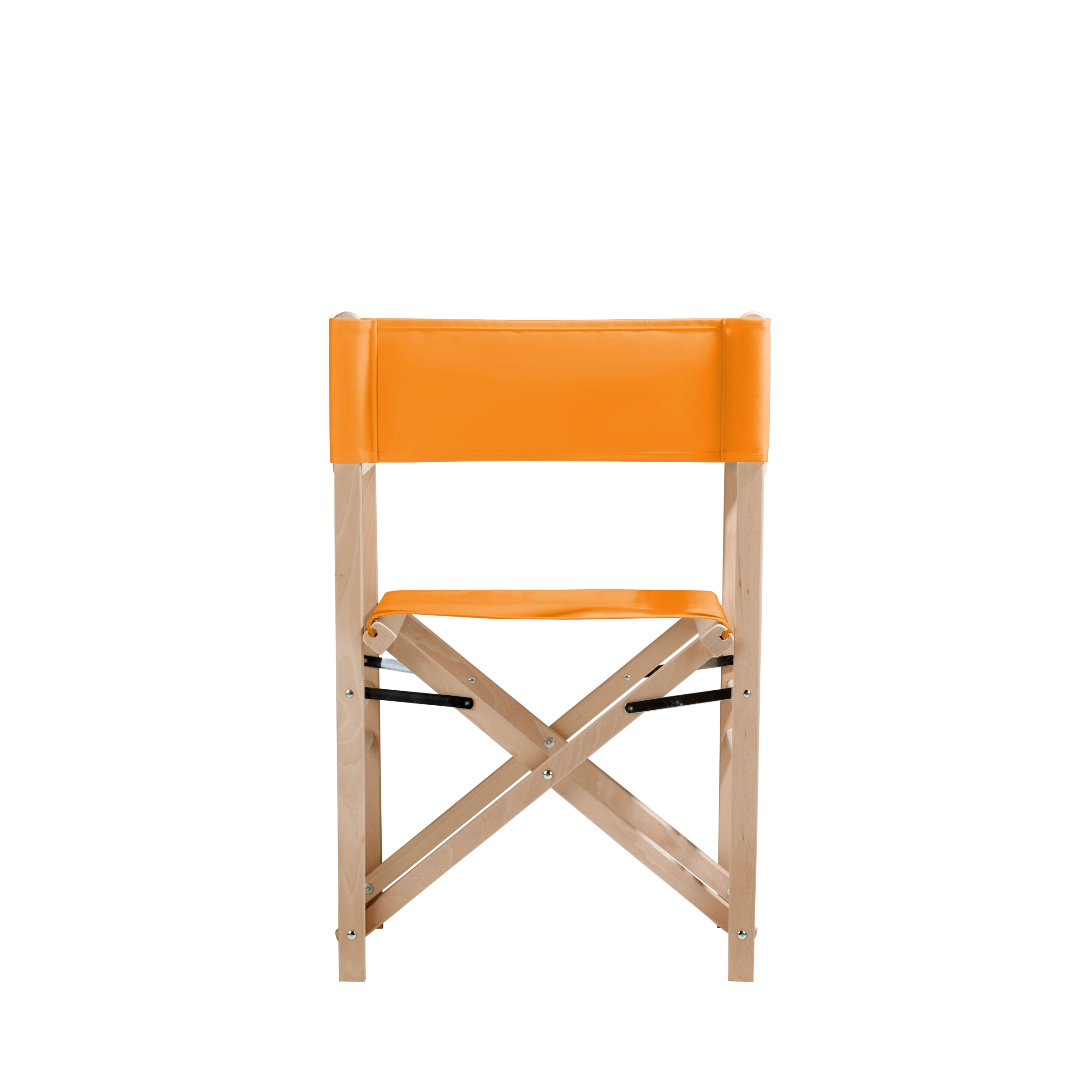 Regiestuhl Billy aus naturbelassenem Buchenholz mit Bezug in mandarine, Rückansicht
#Classic | Set (Farbe)_mandarine