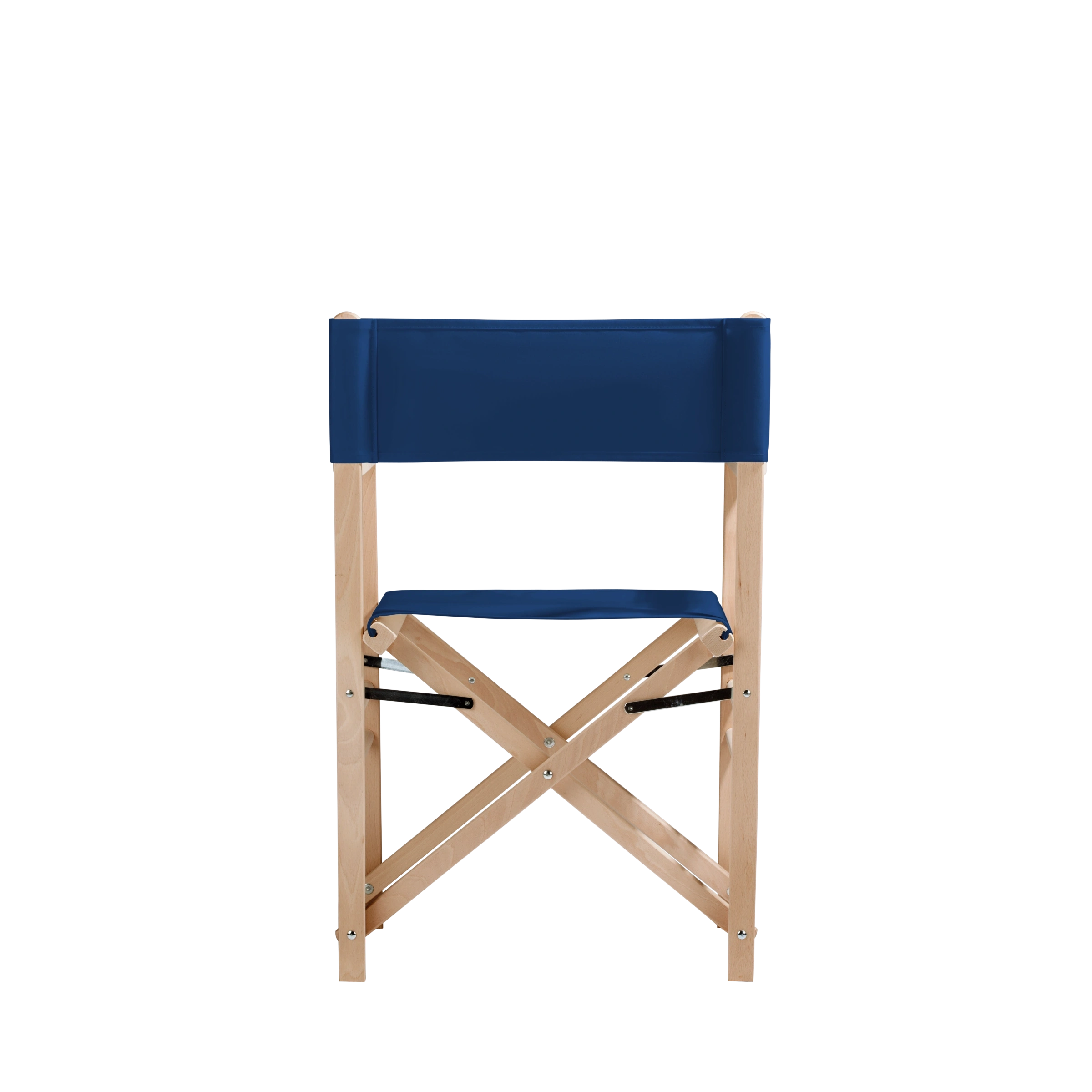 Regiestuhl Billy aus naturbelassenem Buchenholz mit Bezug in marine, Rückansicht
#Classic | Set (Farbe)_marine