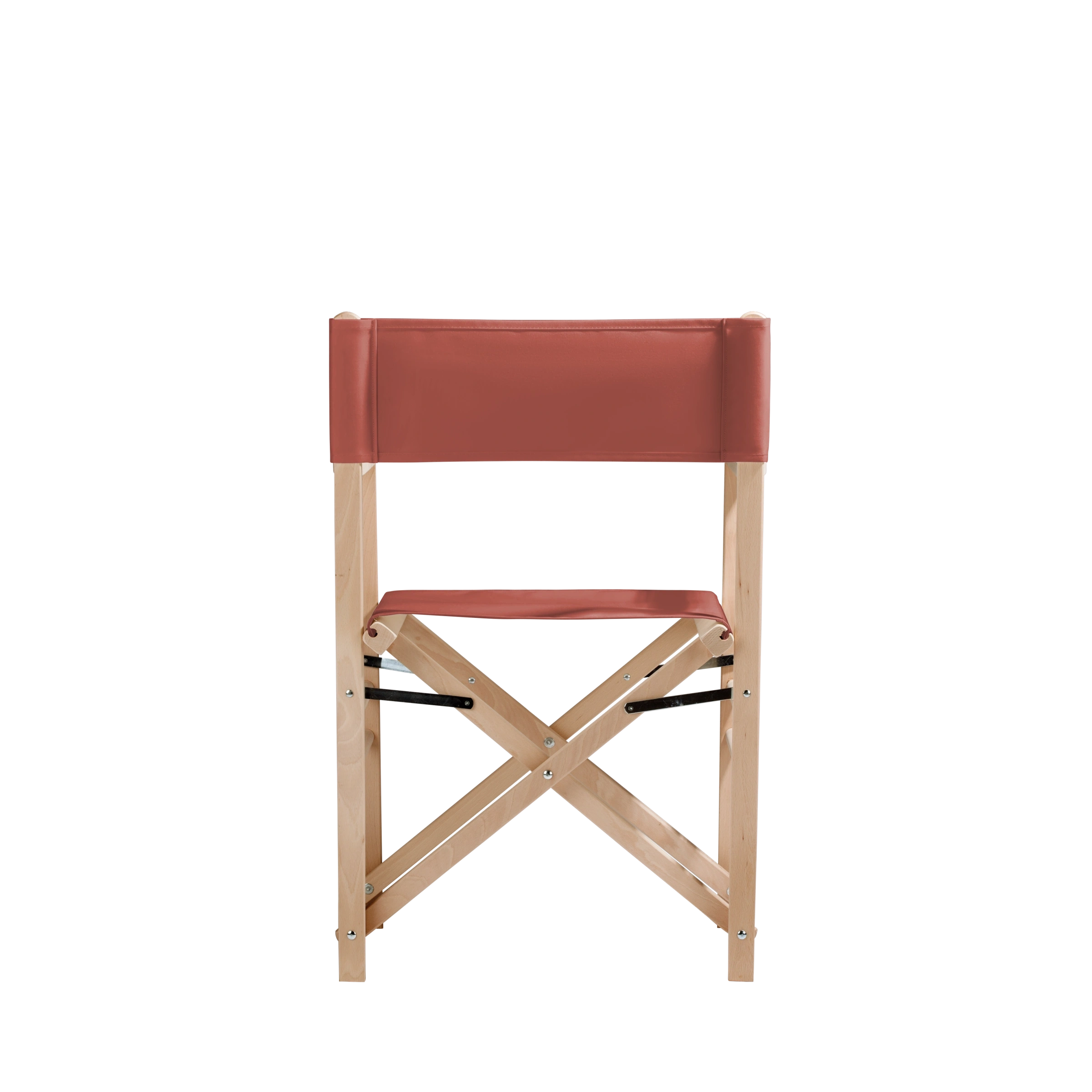 Regiestuhl Billy aus naturbelassenem Buchenholz mit Bezug in terracotta, Rückansicht
#Classic | Set (Farbe)_terracotta