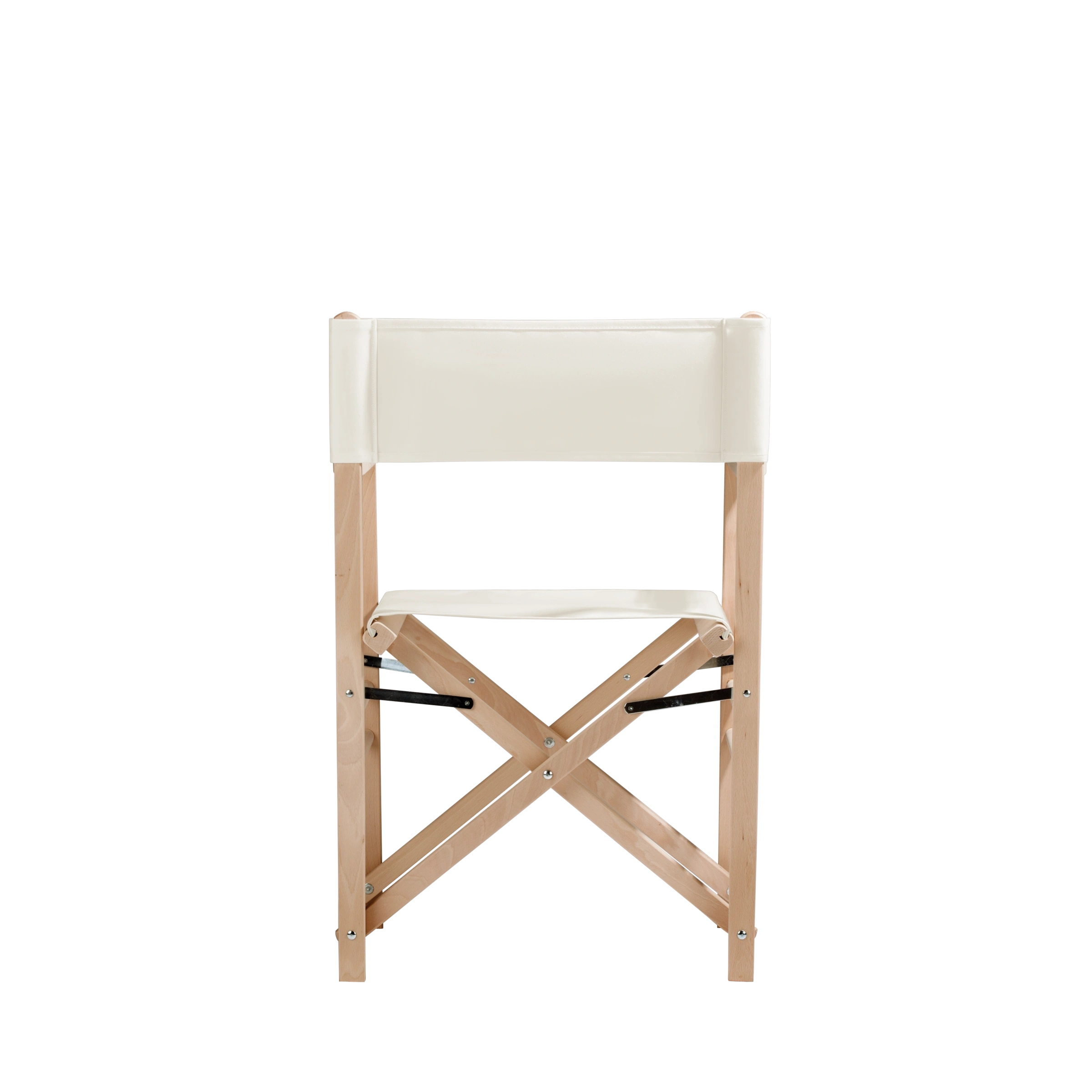 Regiestuhl Billy aus naturbelassenem Buchenholz mit weißem Bezug, Rückansicht
#Classic | Set (Farbe)_weiß