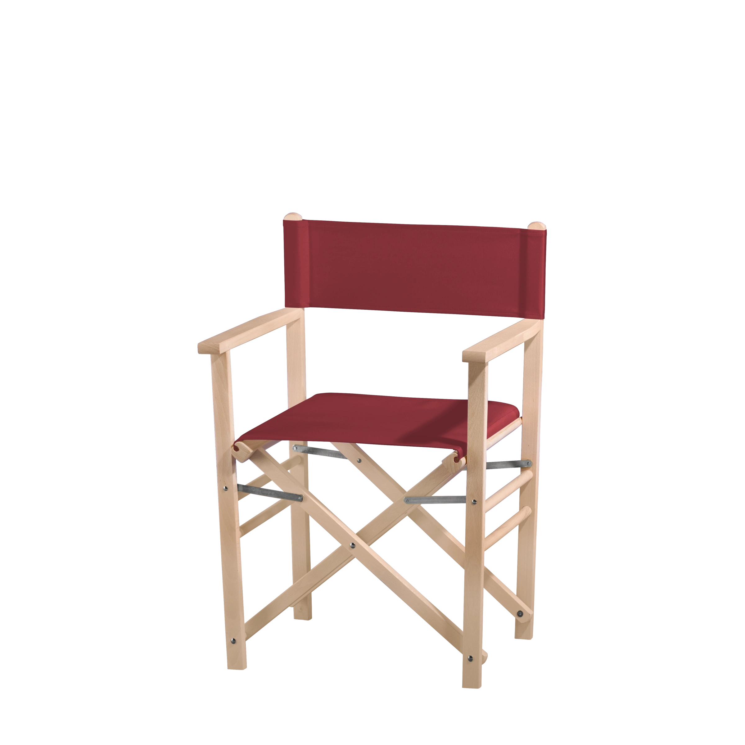 Regiestuhl Billy aus naturbelassenem Buchenholz mit Bezug in bordeaux, Seitenansicht
#Classic | Set (Farbe)_bordeaux