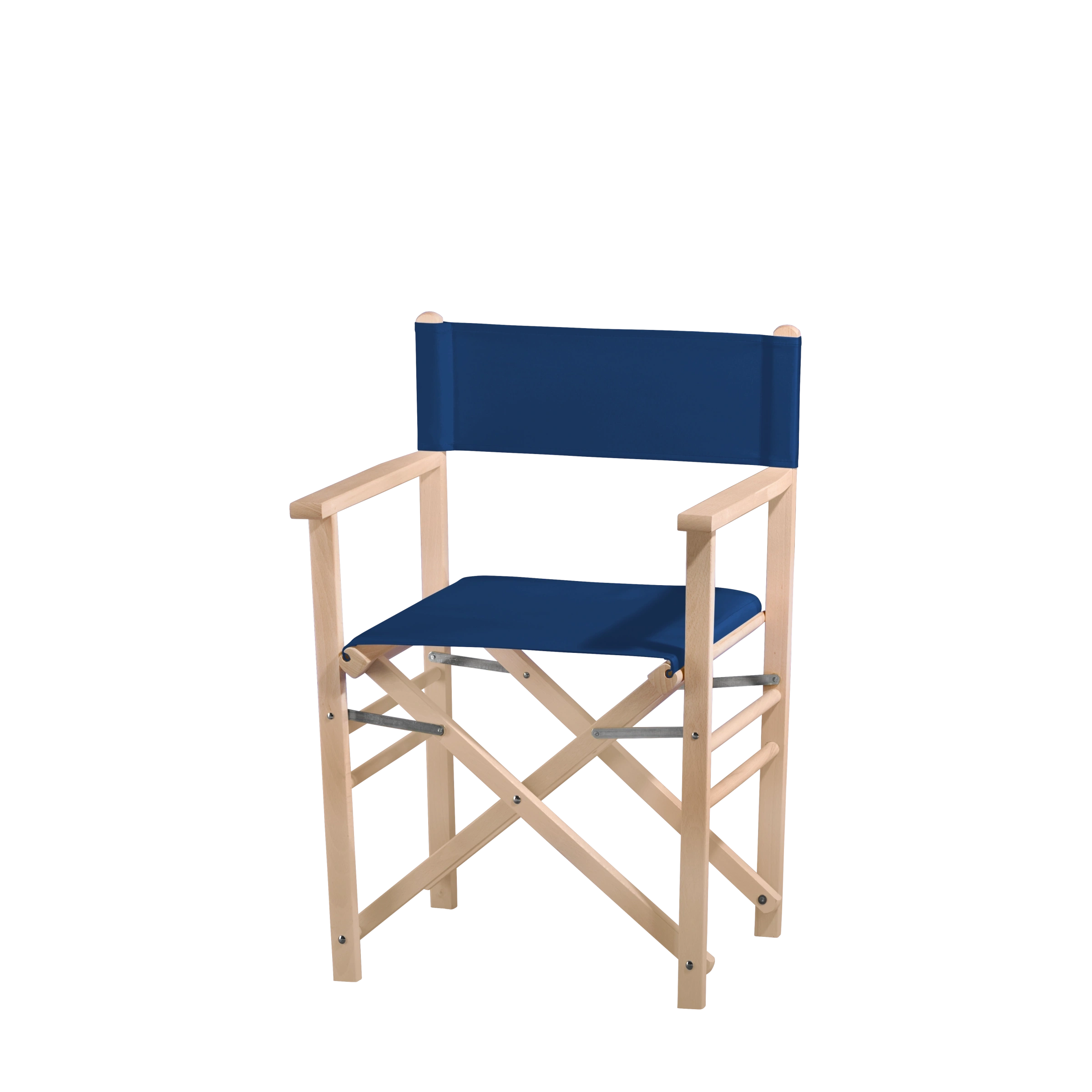 Regiestuhl Billy aus naturbelassenem Buchenholz mit Bezug in marine, Seitenansicht
#Classic | Set (Farbe)_marine