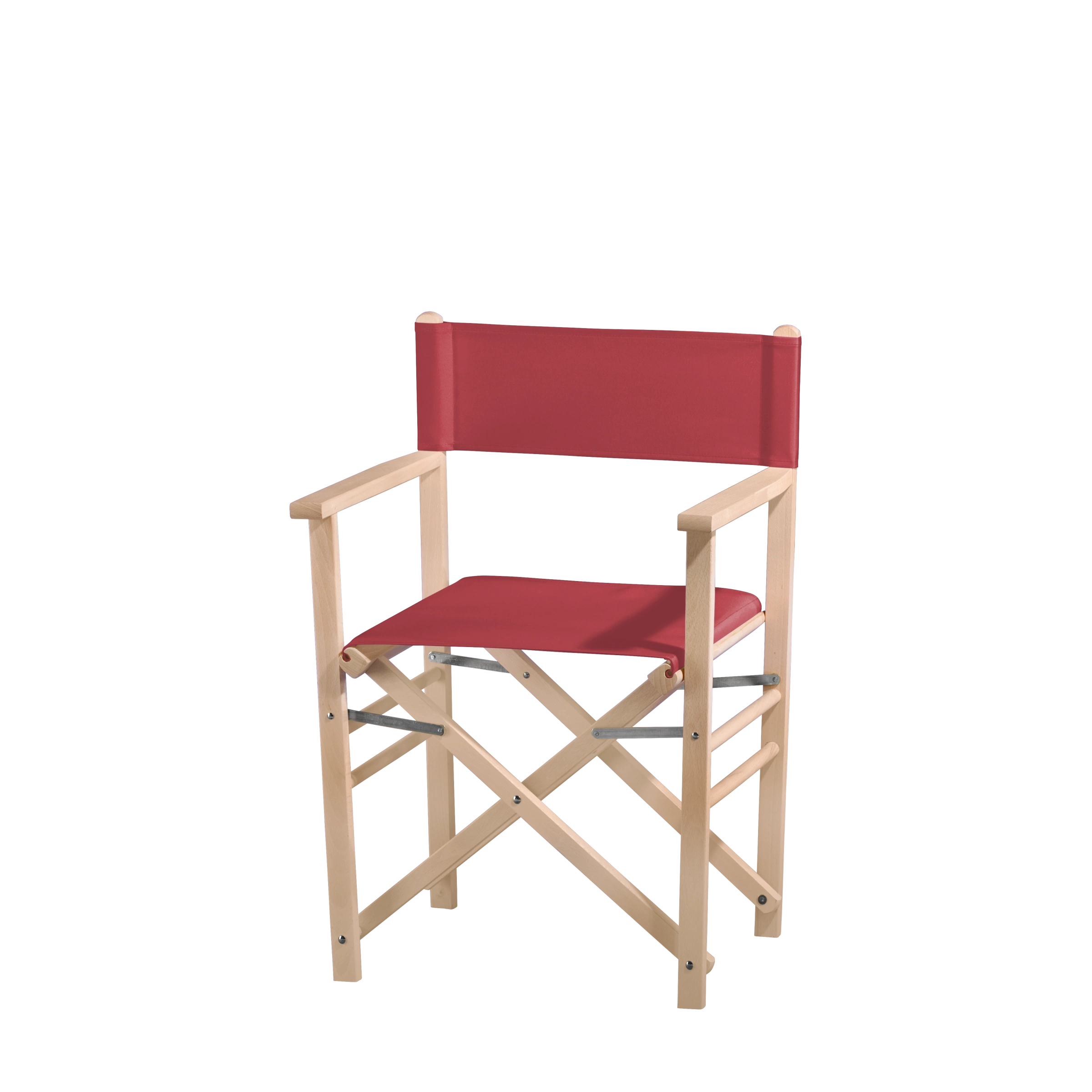 Regiestuhl Billy aus naturbelassenem Buchenholz mit rotem Bezug, Seitenansicht
#Classic | Set (Farbe)_rot