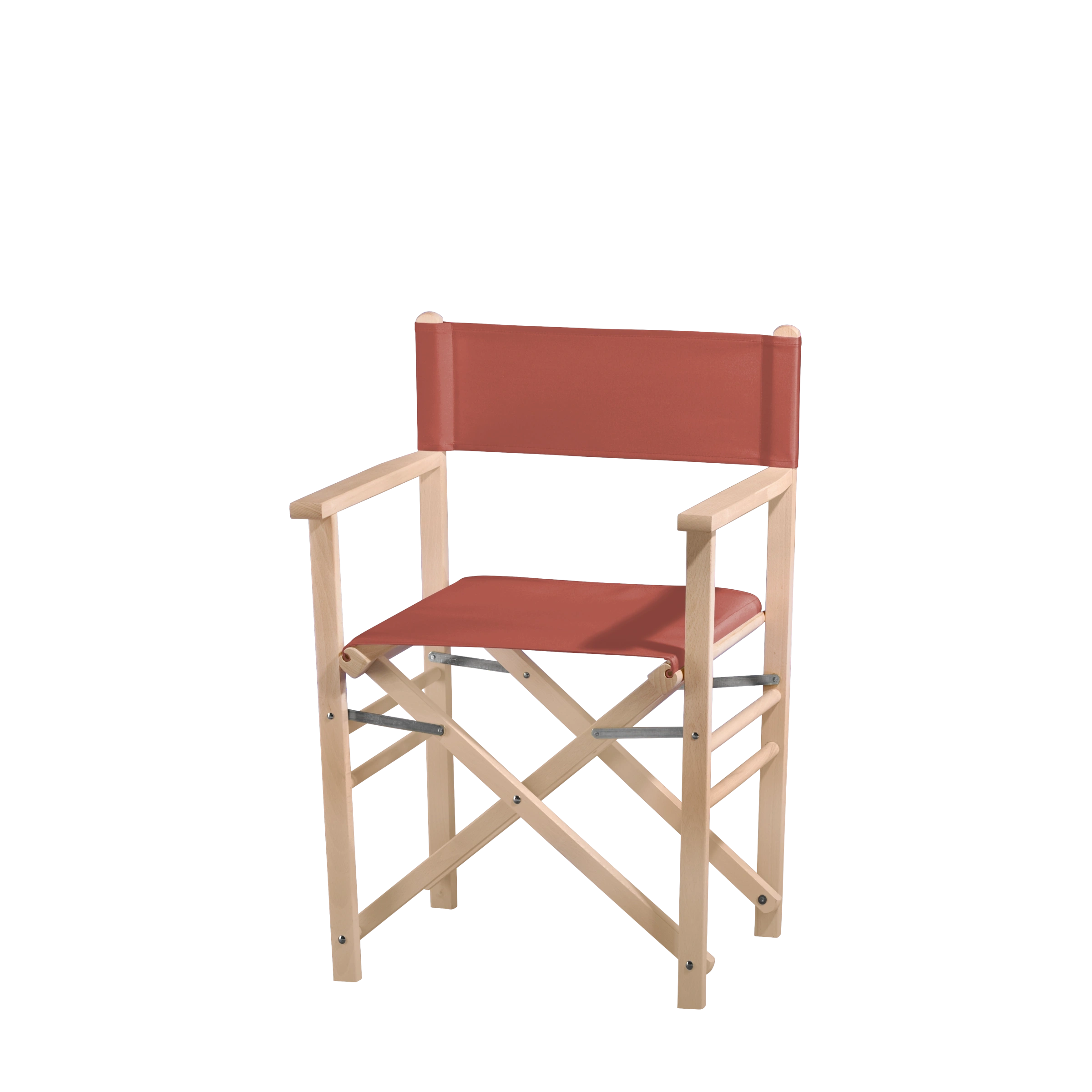 Regiestuhl Billy aus naturbelassenem Buchenholz mit Bezug in terracotta, Seitenansicht
#Classic | Set (Farbe)_terracotta