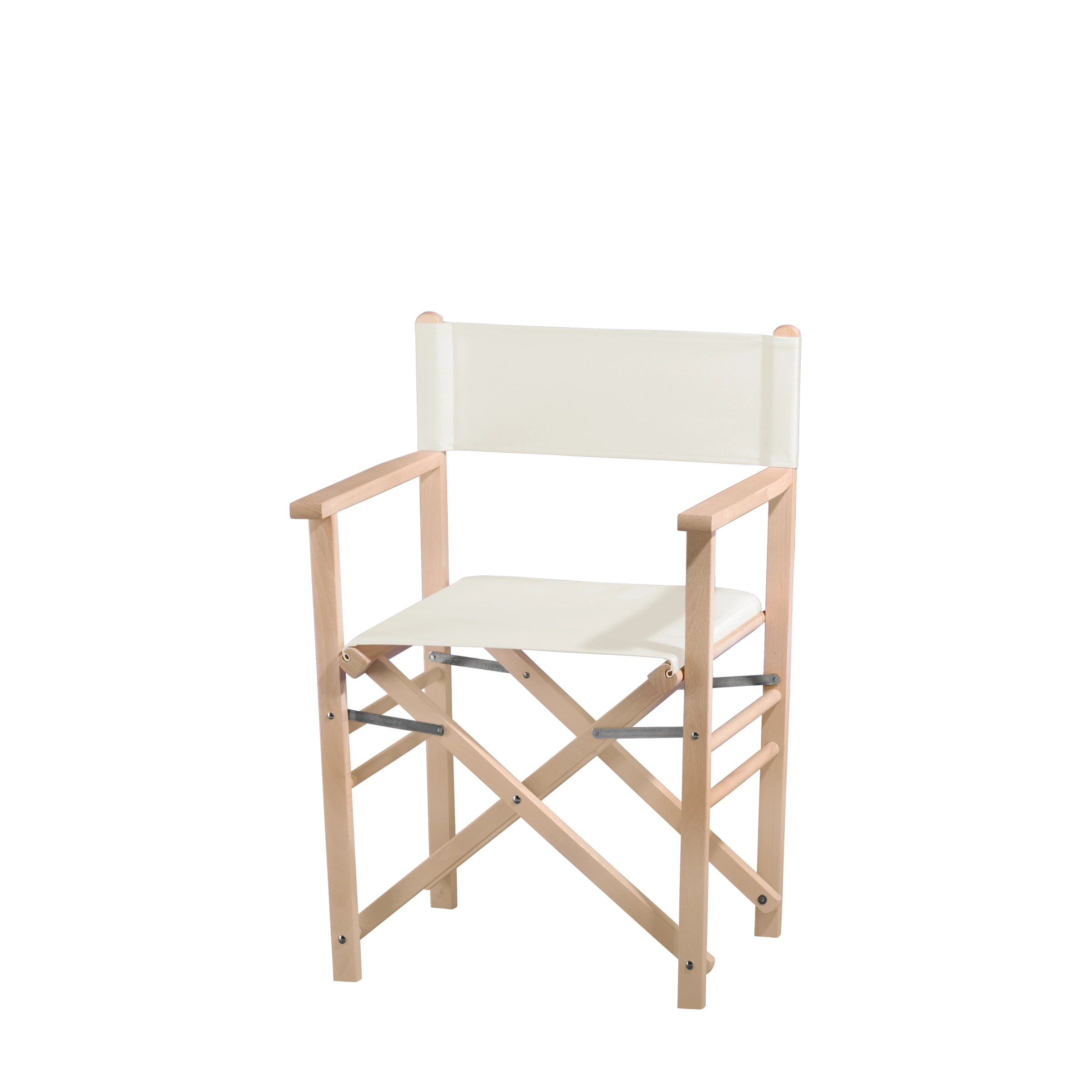 Regiestuhl Billy aus naturbelassenem Buchenholz mit weißem Bezug, Seitenansicht
#Classic | Set (Farbe)_weiß