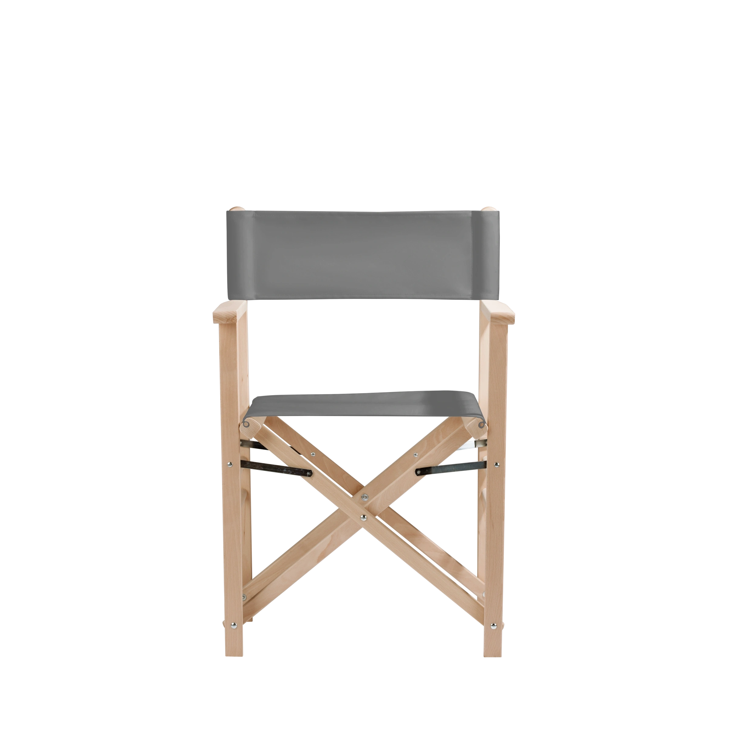 Regiestuhl Billy aus naturbelassenem Buchenholz mit anthrazitem Bezug, Frontalansicht
#Classic | Set (Farbe)_anthrazit
