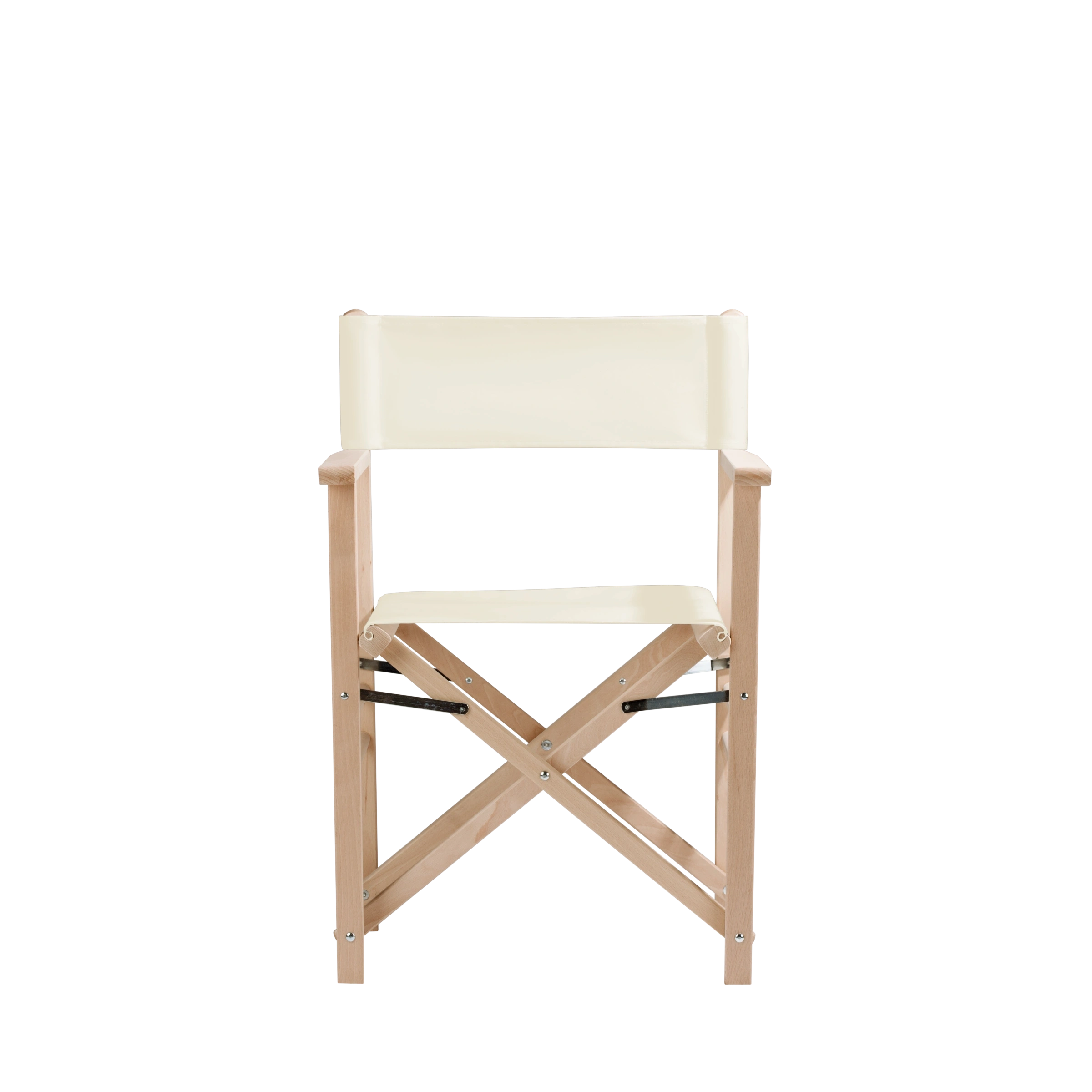 Regiestuhl Billy aus naturbelassenem Buchenholz mit naturfarbenem Bezug, Frontalansicht
#Classic | Set (Farbe)_natur