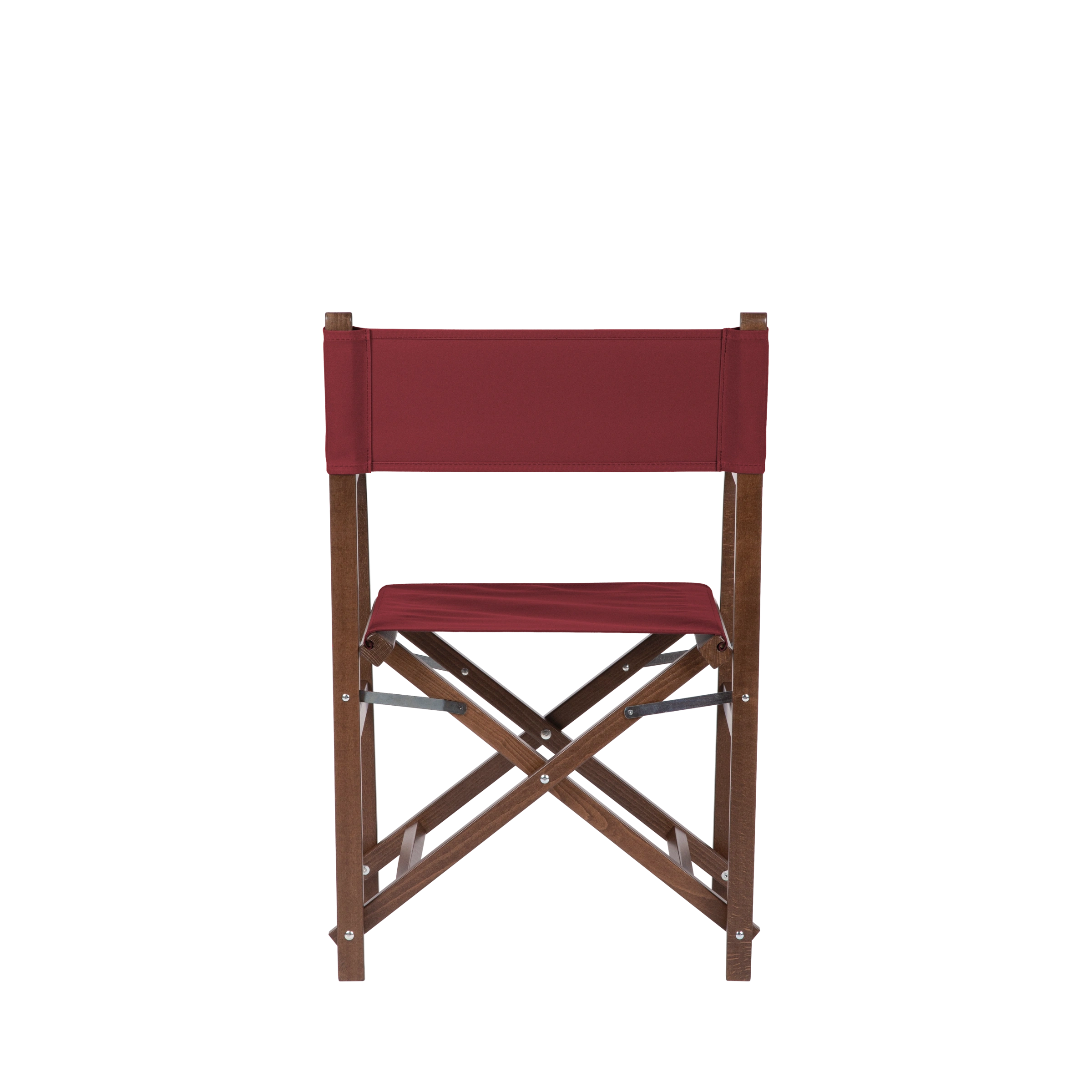 Regiestuhl George aus braunem Buchenholz mit Bezug in bordeaux, Rückansicht
#Classic | Set (Farbe)_bordeaux