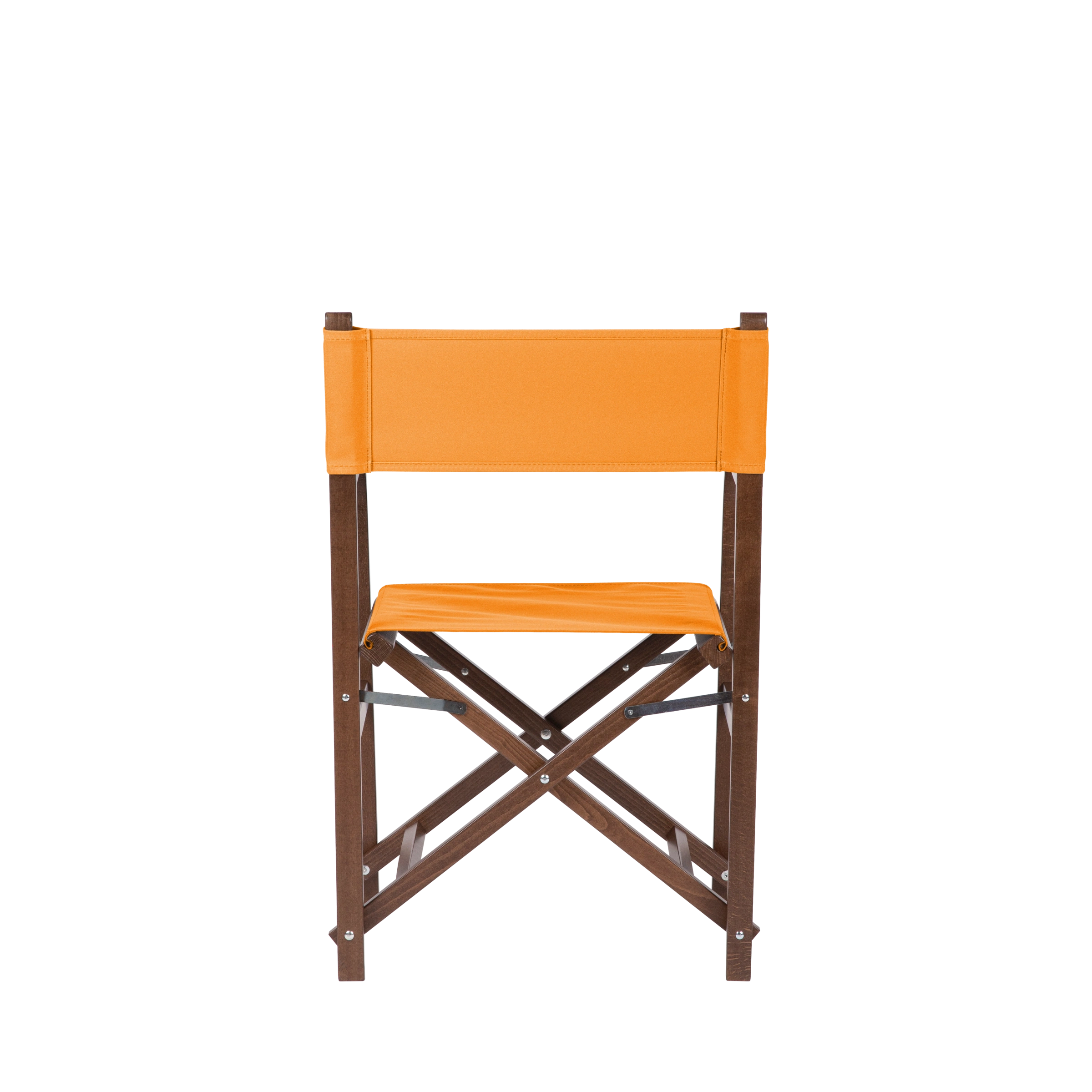 Regiestuhl George aus braunem Buchenholz mit Bezug in mandarine, Rückansicht
#Classic | Set (Farbe)_mandarine