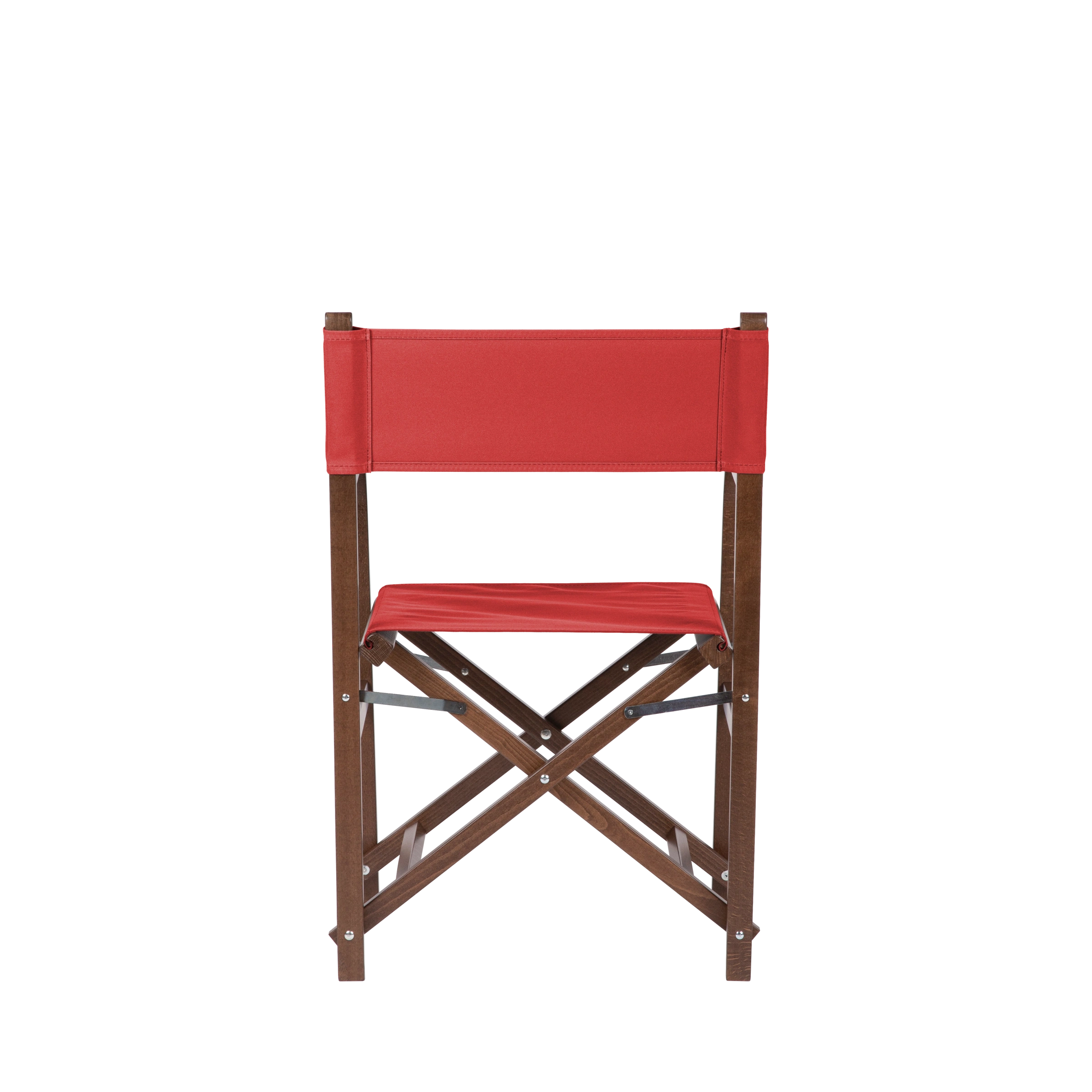 Regiestuhl George aus braunem Buchenholz mit Bezug in rivarot, Rückansicht
#Classic | Set (Farbe)_rivarot