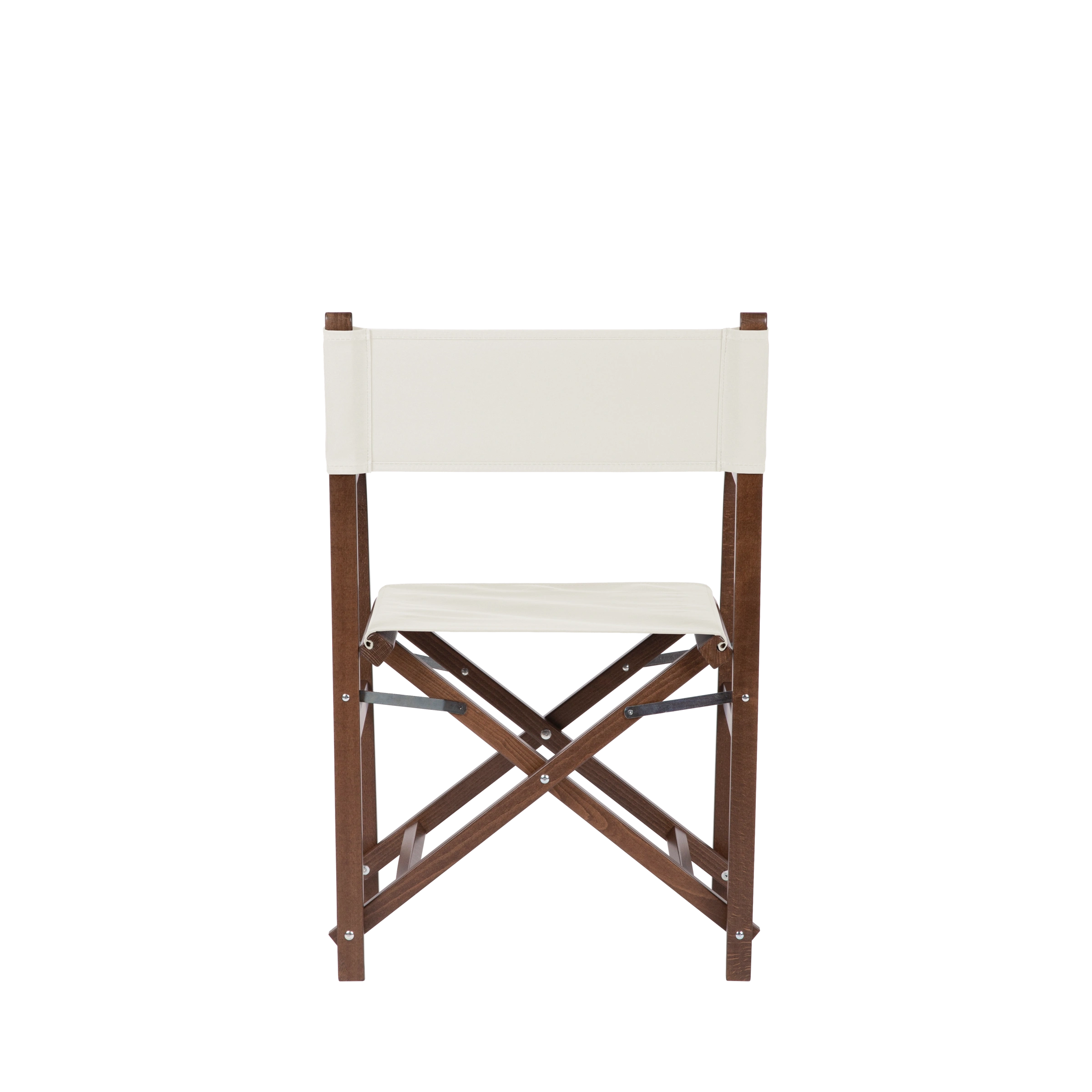 Regiestuhl George aus braunem Buchenholz mit weißem Bezug, Rückansicht
#Classic | Set (Farbe)_weiß