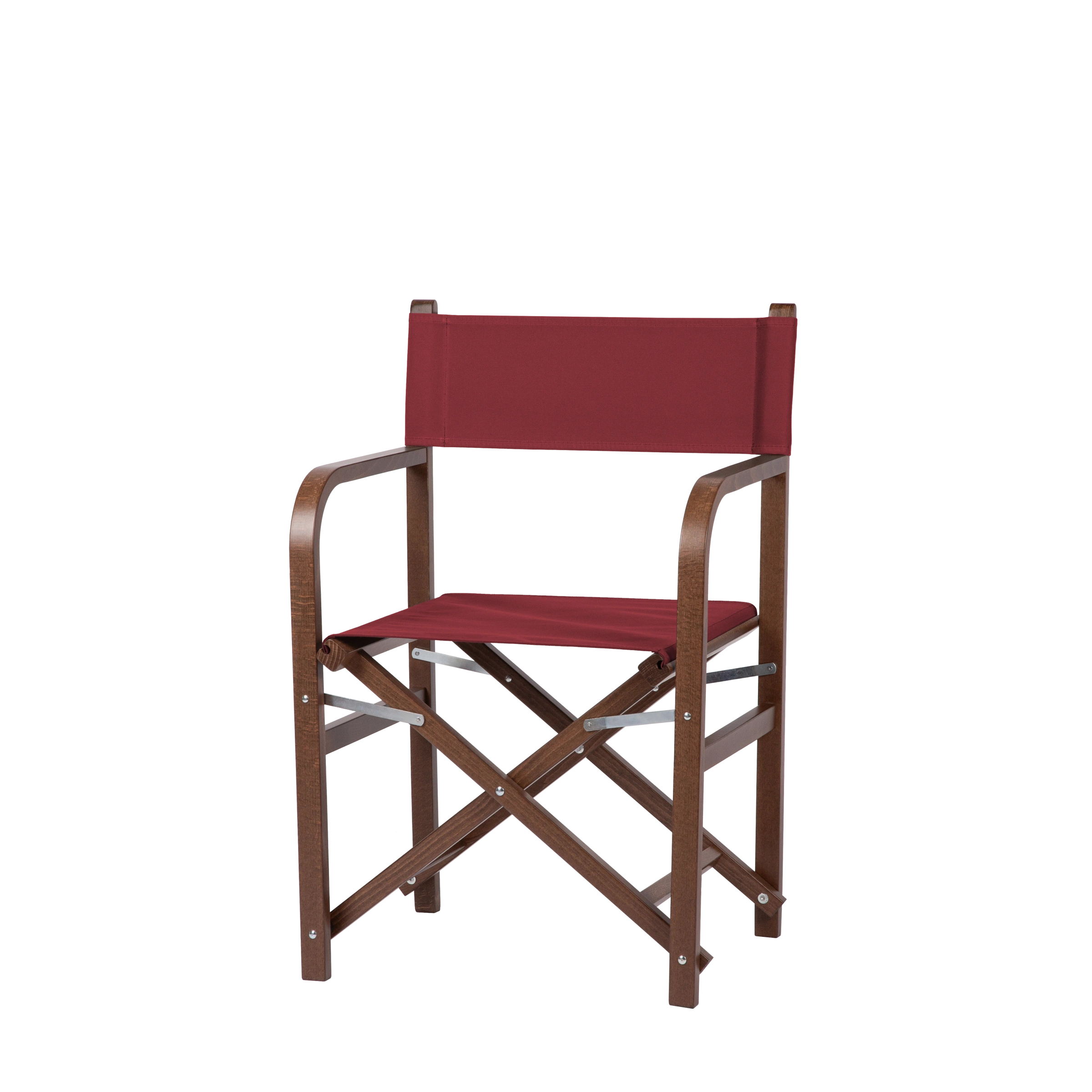 Regiestuhl George aus braunem Buchenholz mit Bezug in bordeaux, Seitenansicht
#Classic | Set (Farbe)_bordeaux