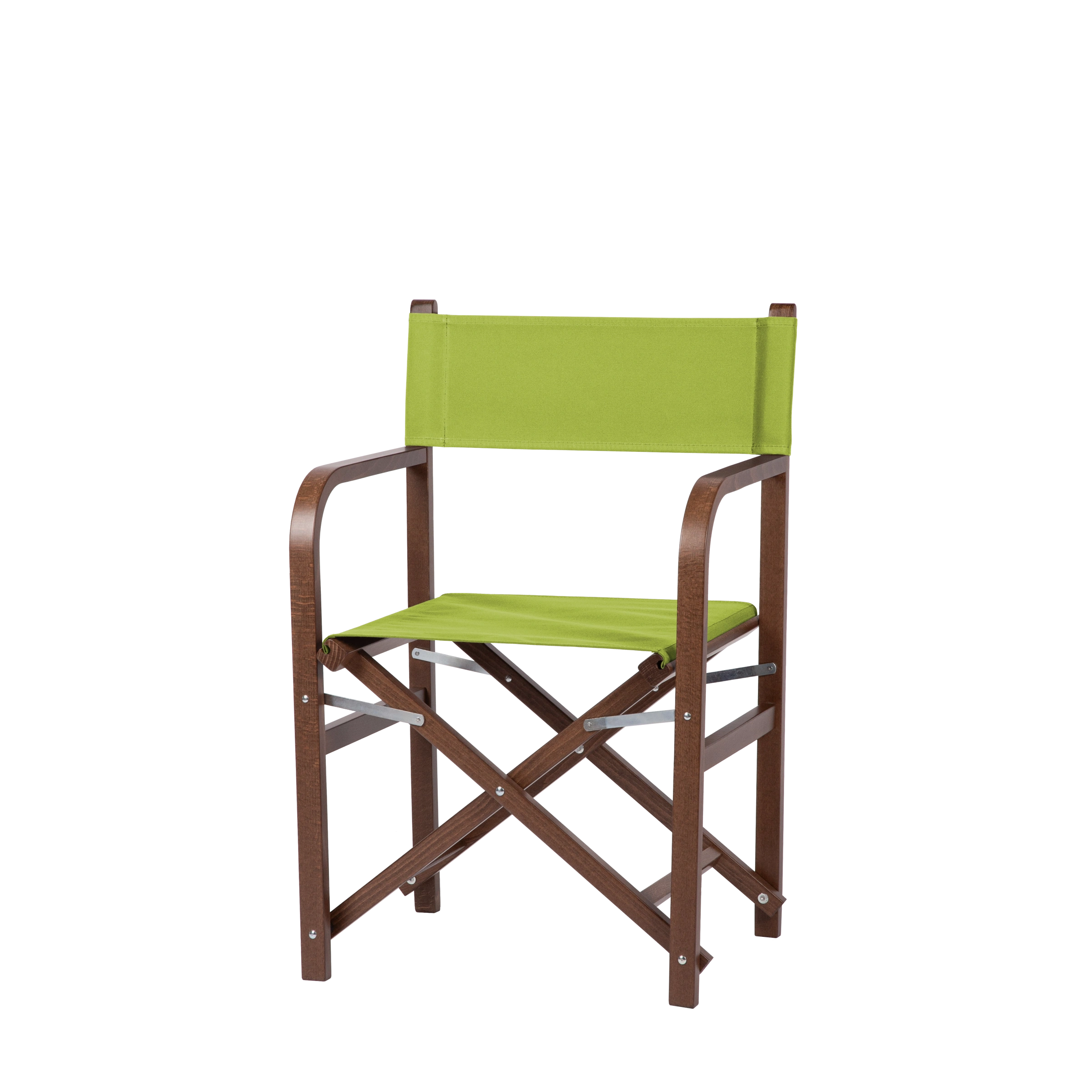 Regiestuhl George aus braunem Buchenholz mit hellgrünem Bezug, Seitenansicht
#Classic | Set (Farbe)_hellgrün