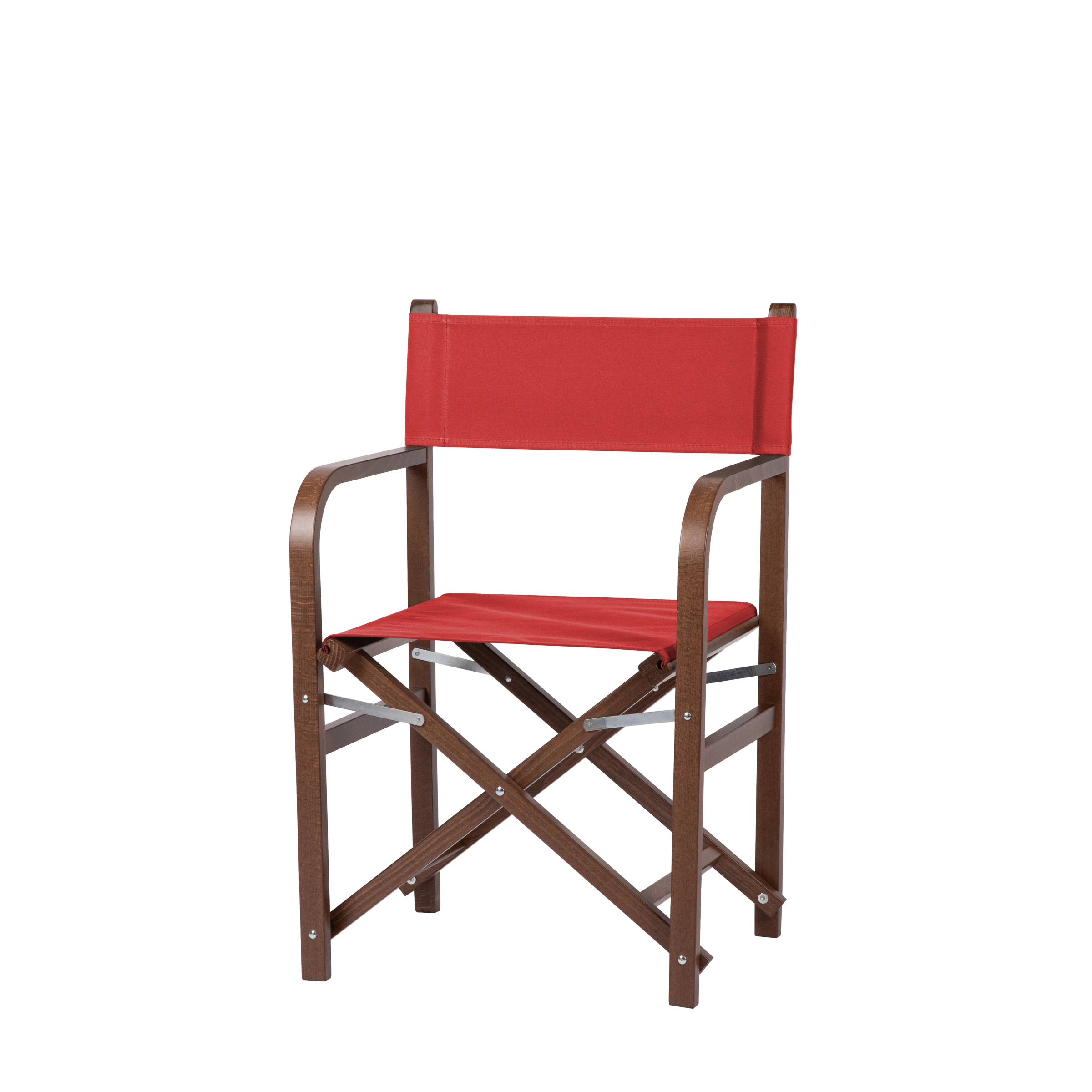 Regiestuhl George aus braunem Buchenholz mit Bezug in rivarot, Seitenansicht
#Classic | Set (Farbe)_rivarot