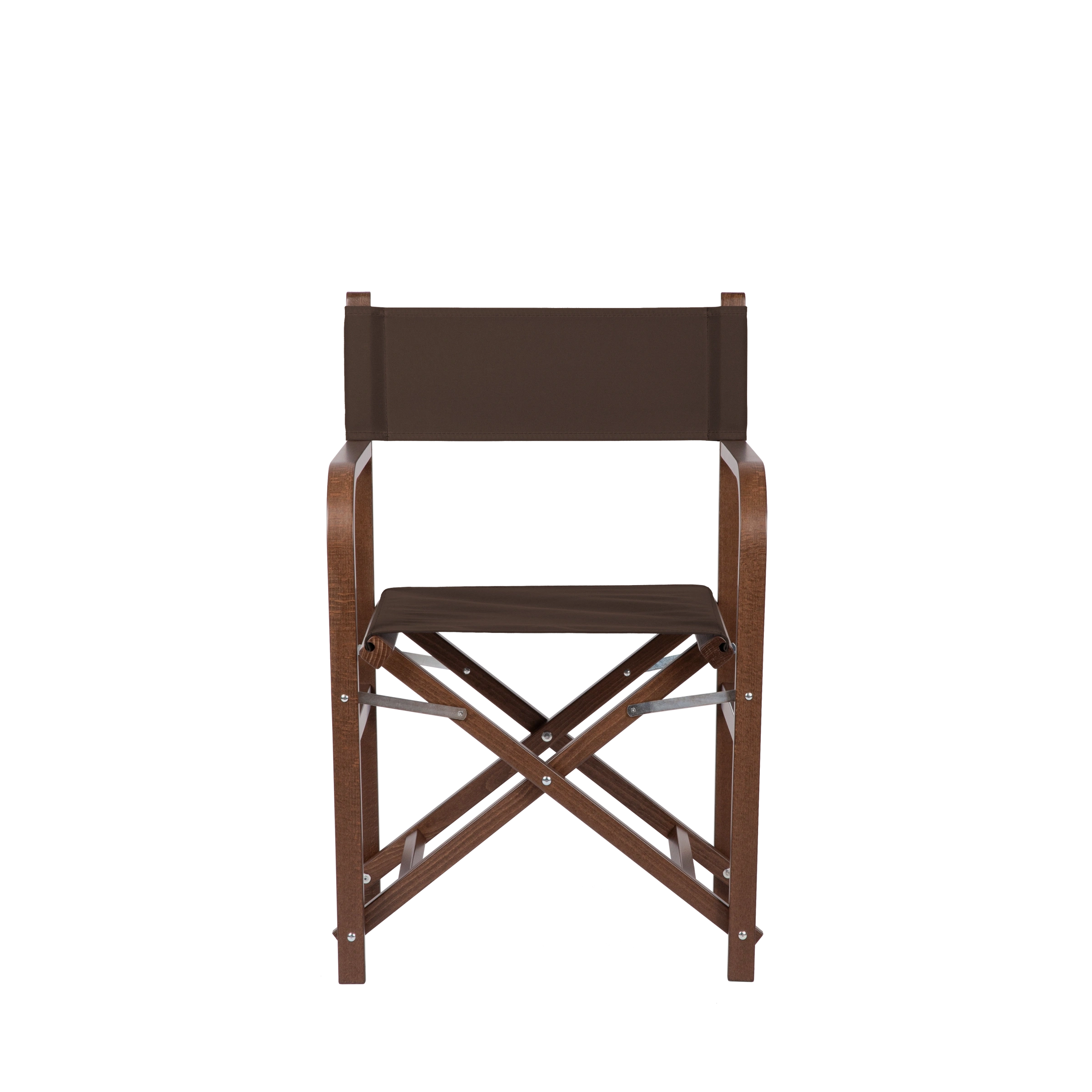 Regiestuhl George aus braunem Buchenholz mit Bezug in caffé, Frontalansicht
#Classic | Set (Farbe)_caffé