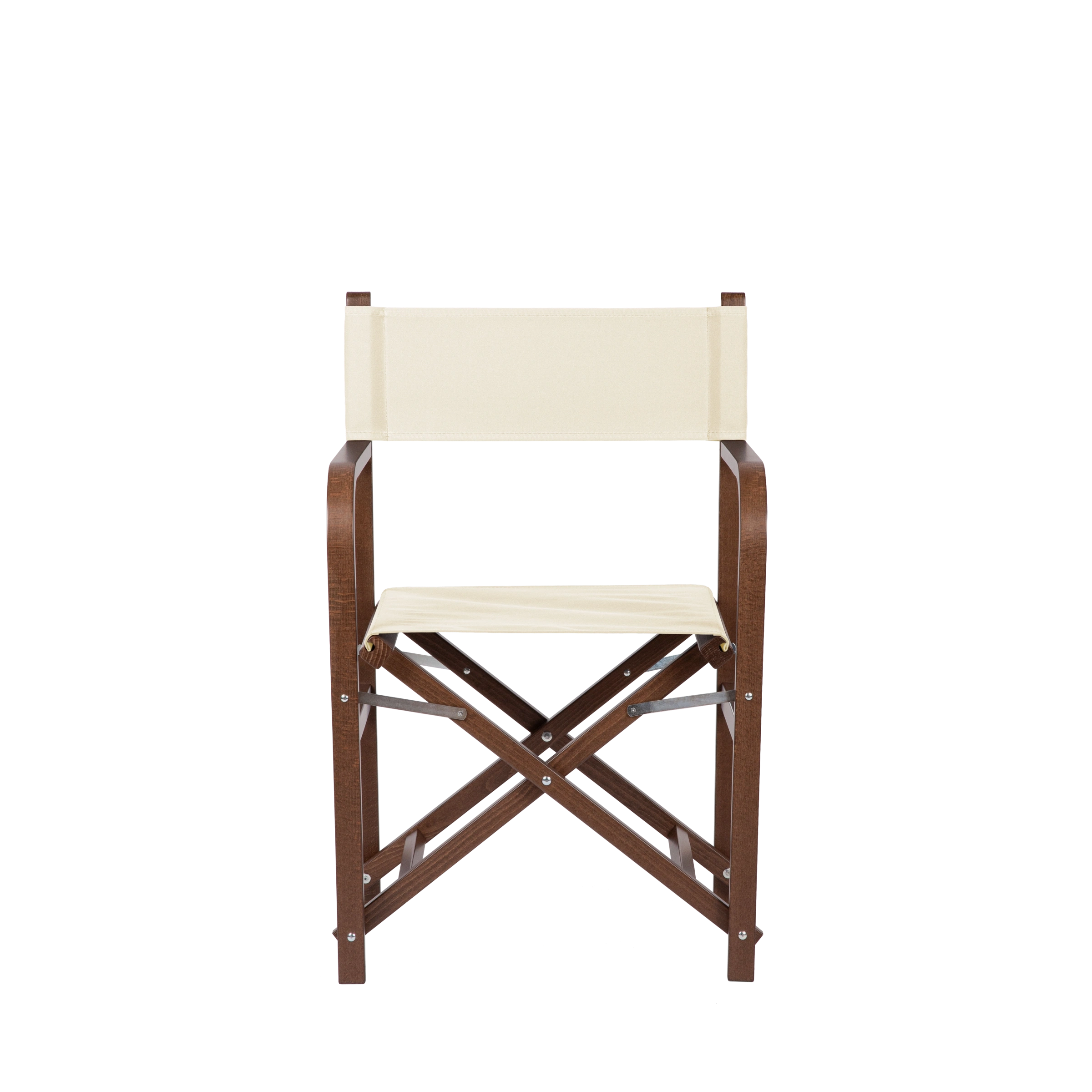 Regiestuhl George aus braunem Buchenholz mit naturfarbenem Bezug, Frontalansicht
#Classic | Set (Farbe)_natur