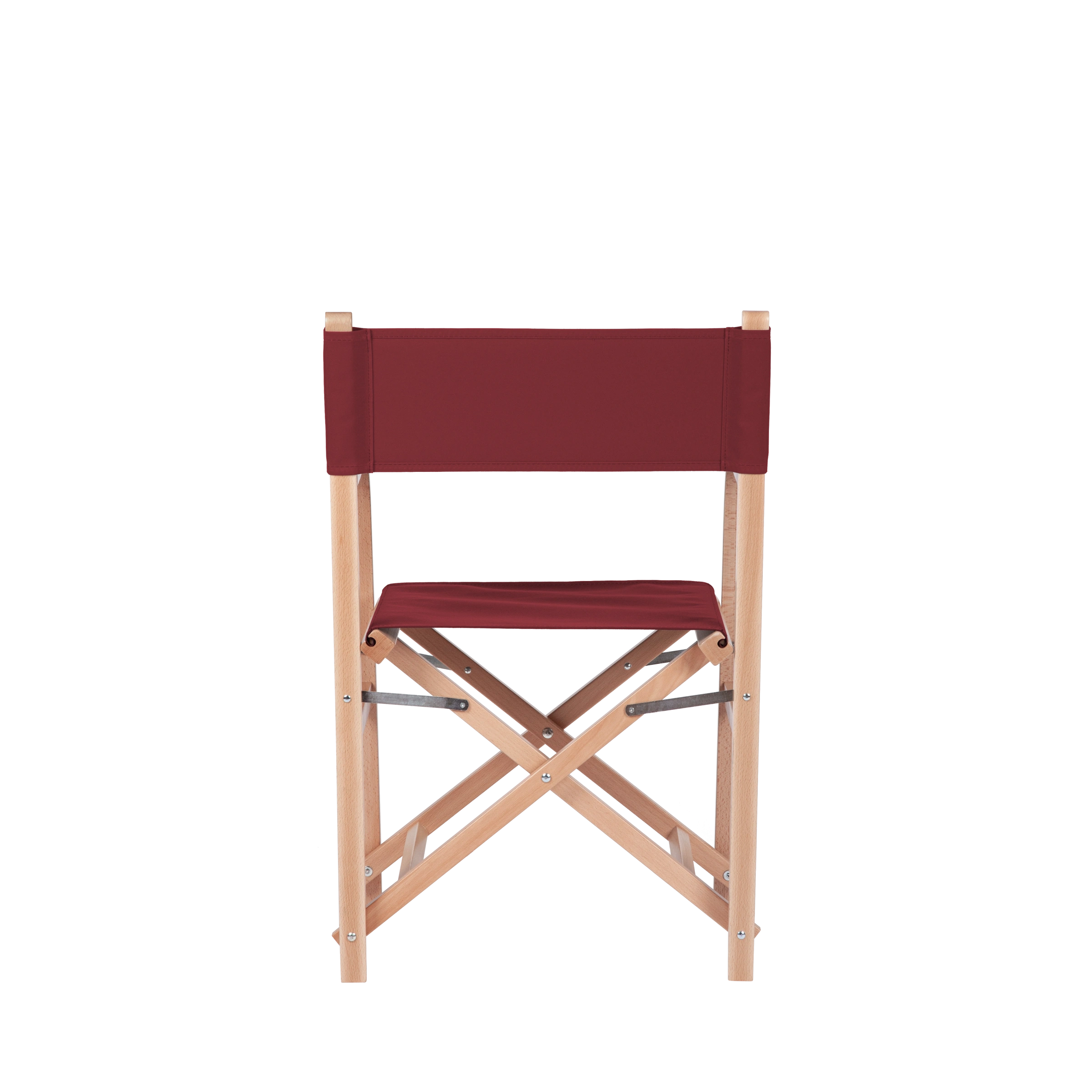 Regiestuhl George aus naturfarbenem Buchenholz mit Bezug in bordeaux, Rückansicht
#Classic | Set (Farbe)_bordeaux
