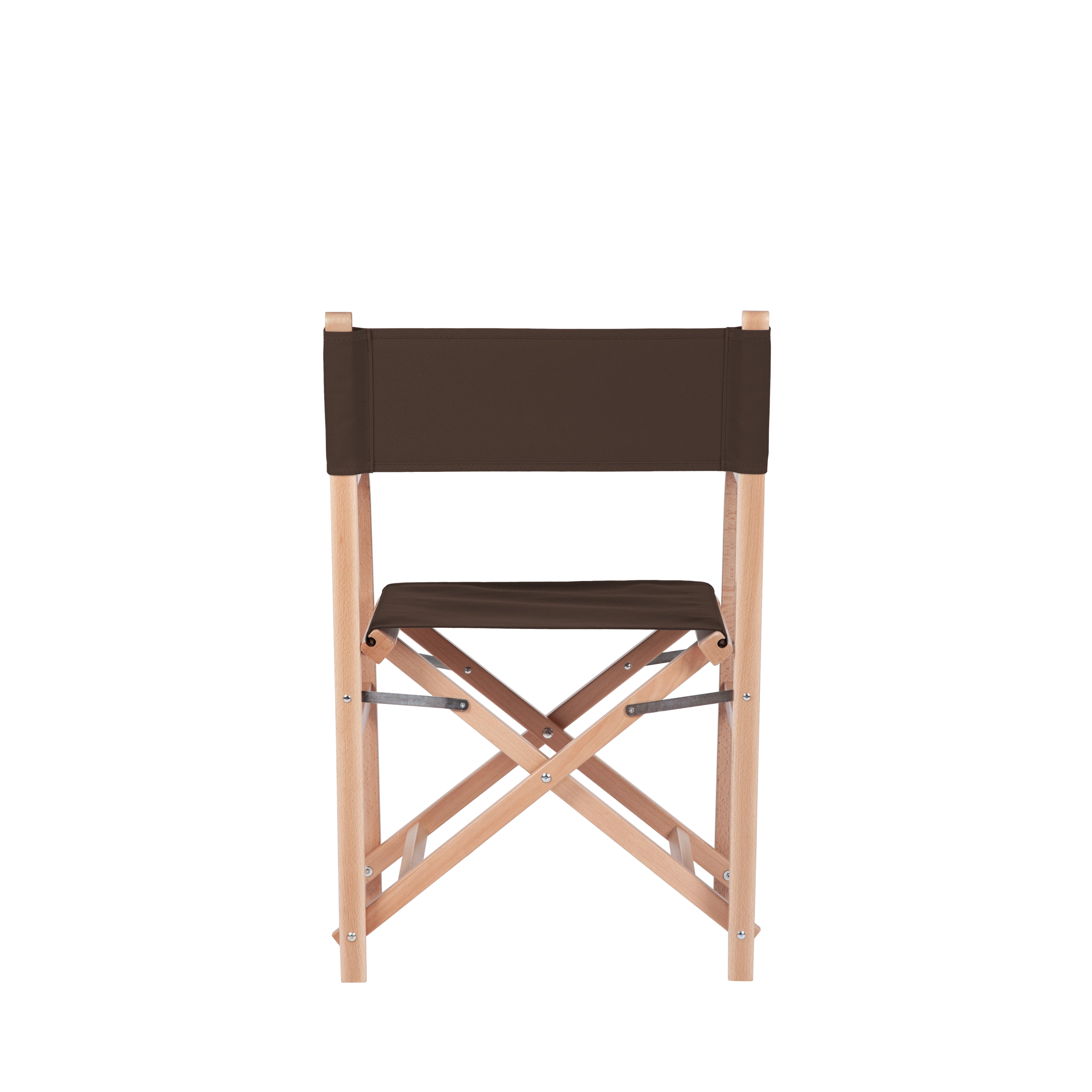 Regiestuhl George aus naturfarbenem Buchenholz mit Bezug in caffé, Rückansicht
#Classic | Set (Farbe)_caffé