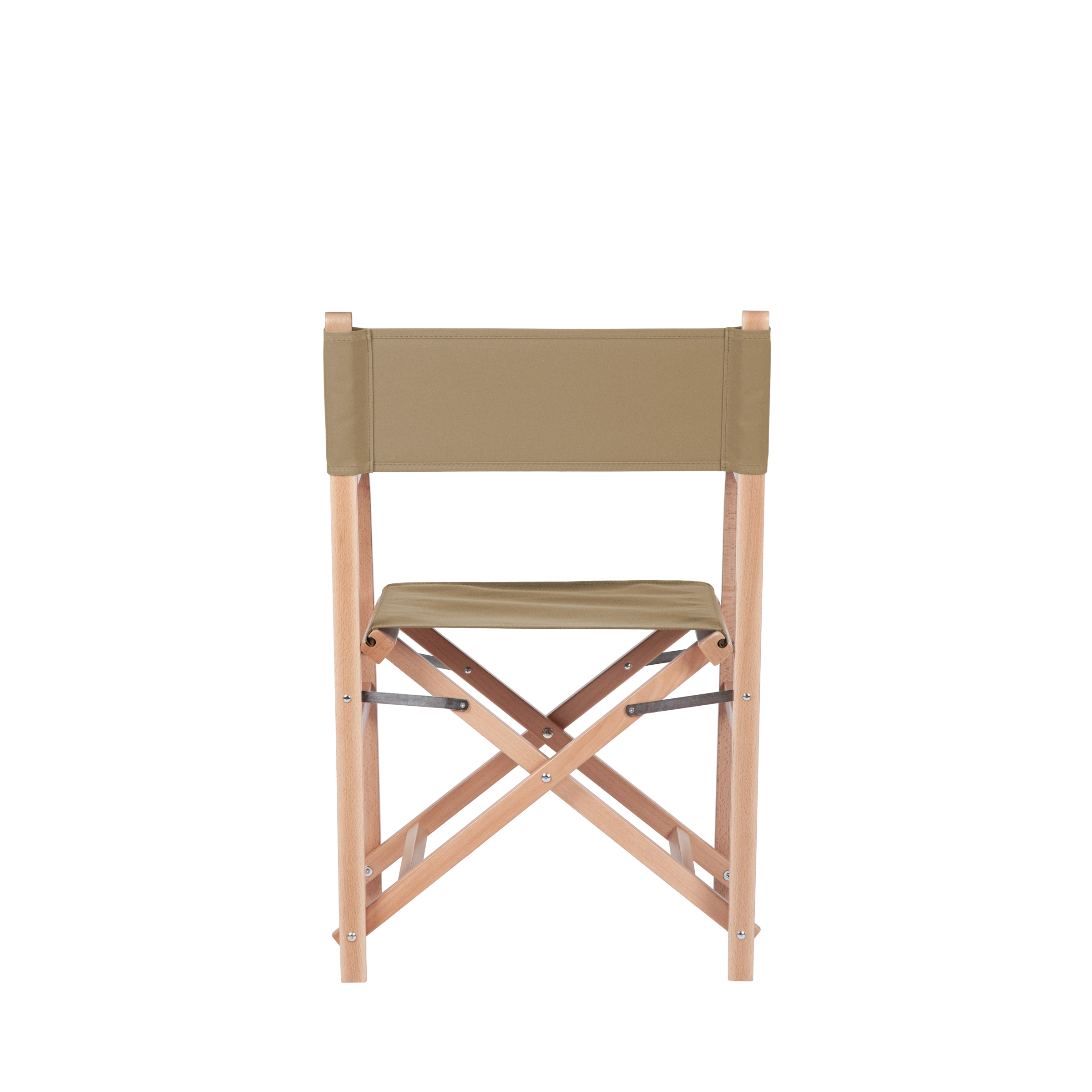 Regiestuhl George aus naturfarbenem Buchenholz mit Bezug in grau-beige, Rückansicht
#Classic | Set (Farbe)_grau-beige