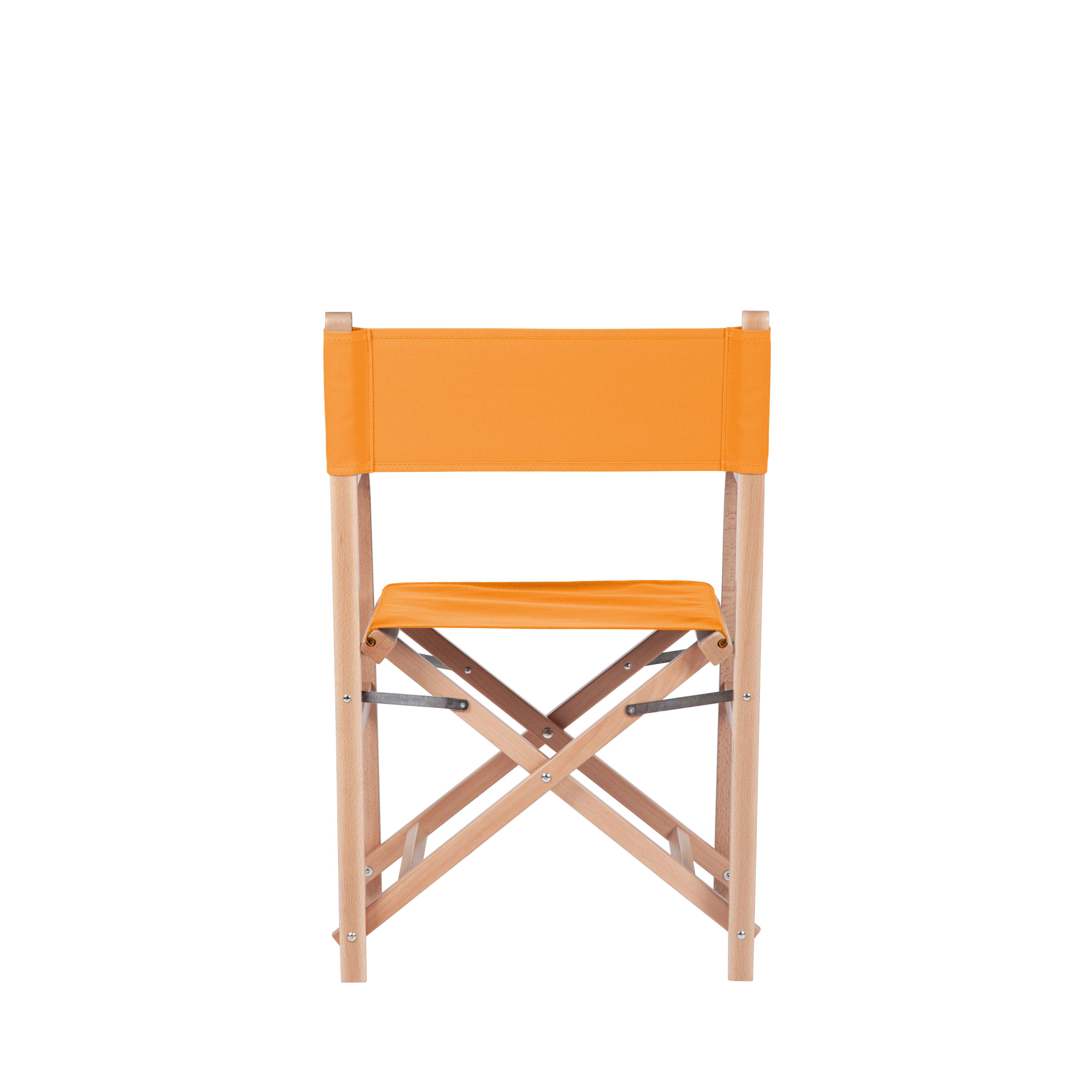 Regiestuhl George aus naturfarbenem Buchenholz mit Bezug in mandarine, Rückansicht
#Classic | Set (Farbe)_mandarine