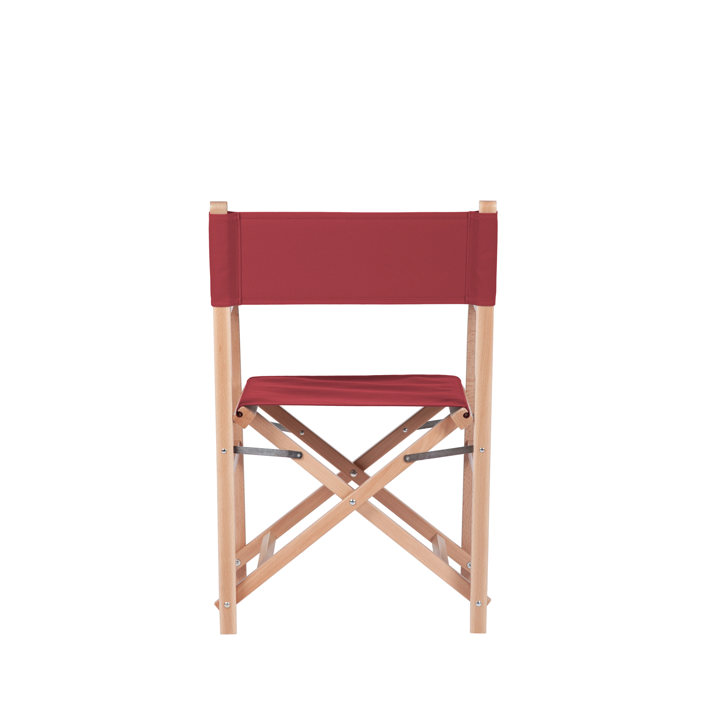 Regiestuhl George aus naturfarbenem Buchenholz mit rotem Bezug, Rückansicht
#Classic | Set (Farbe)_rot