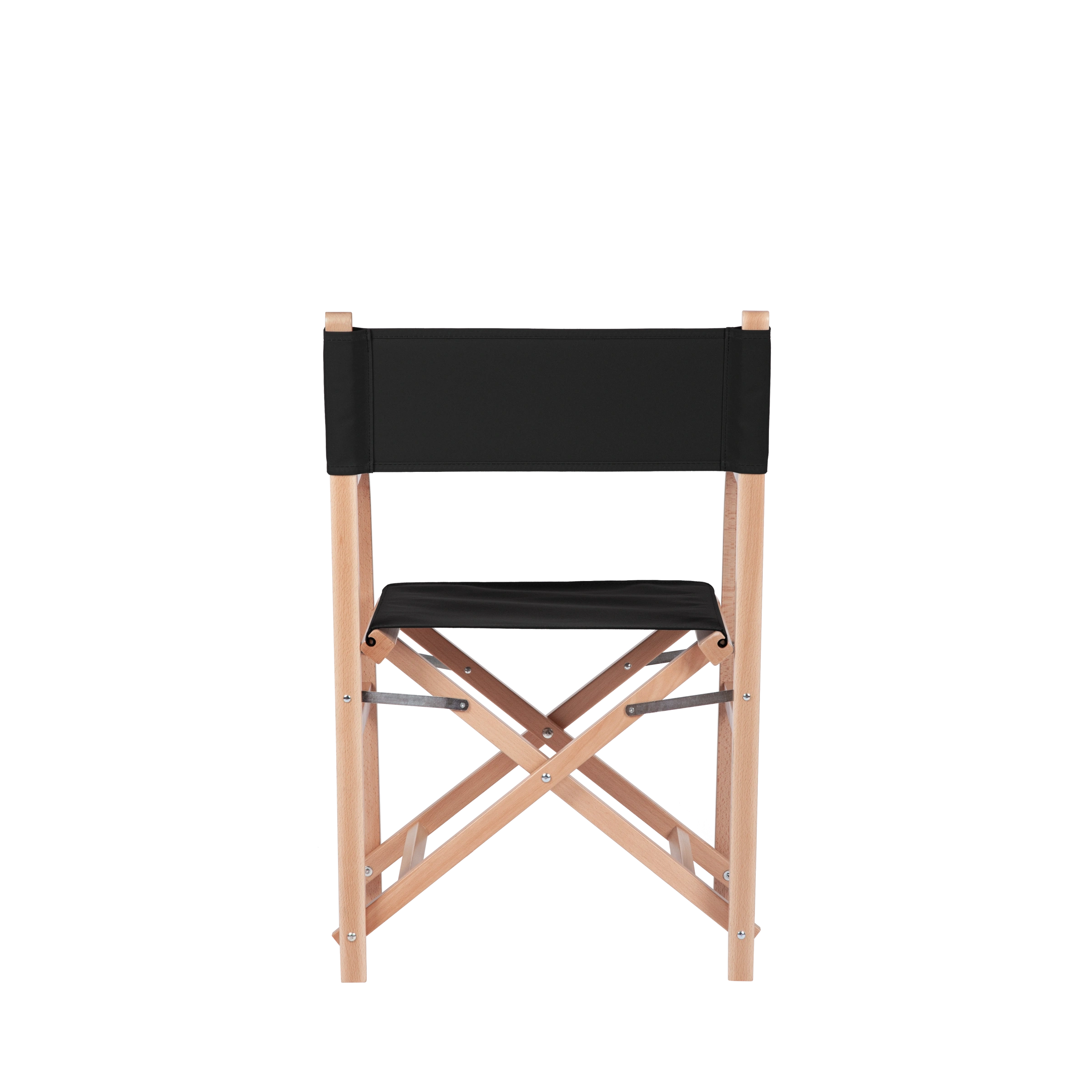 Regiestuhl George aus naturfarbenem Buchenholz mit schwarzem Bezug, Rückansicht
#Classic | Set (Farbe)_schwarz