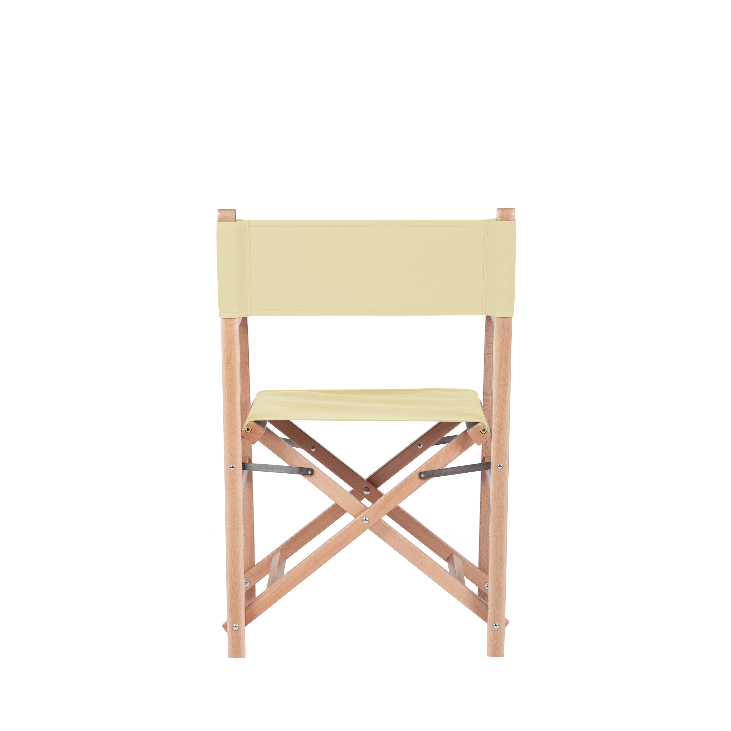 Regiestuhl George aus naturfarbenem Buchenholz mit Bezug in vanille, Rückansicht
#Classic | Set (Farbe)_vanille