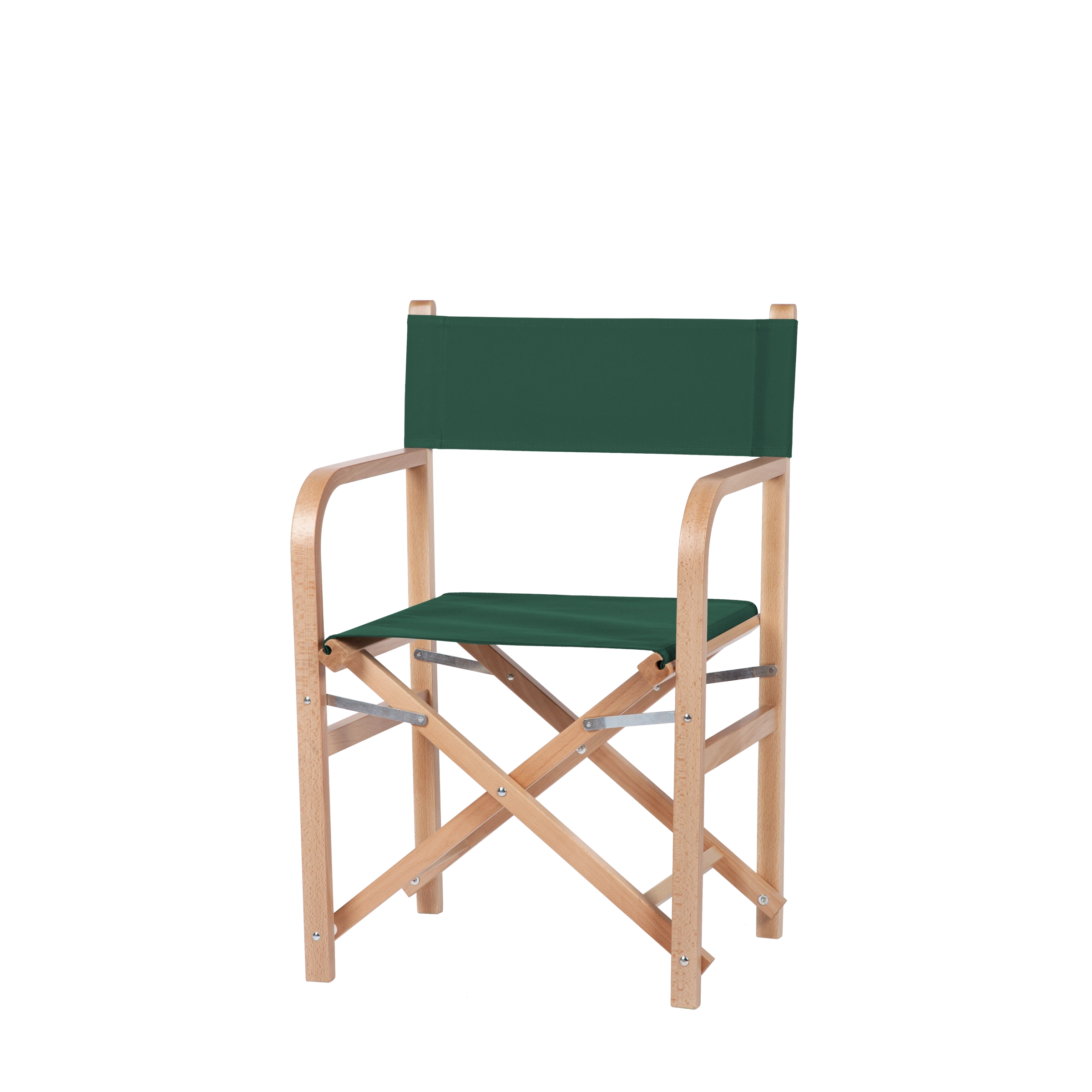 Regiestuhl George aus naturfarbenem Buchenholz mit dunkelgrünem Bezug, Seitenansicht
#Classic | Set (Farbe)_dunkelgrün