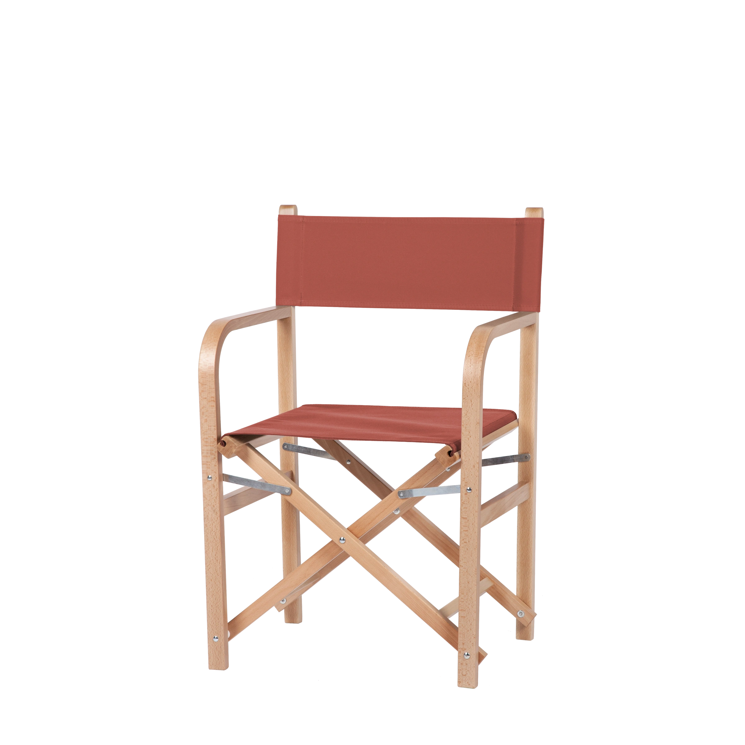 Regiestuhl George aus naturfarbenem Buchenholz mit Bezug in terracotta, Seitenansicht
#Classic | Set (Farbe)_terracotta