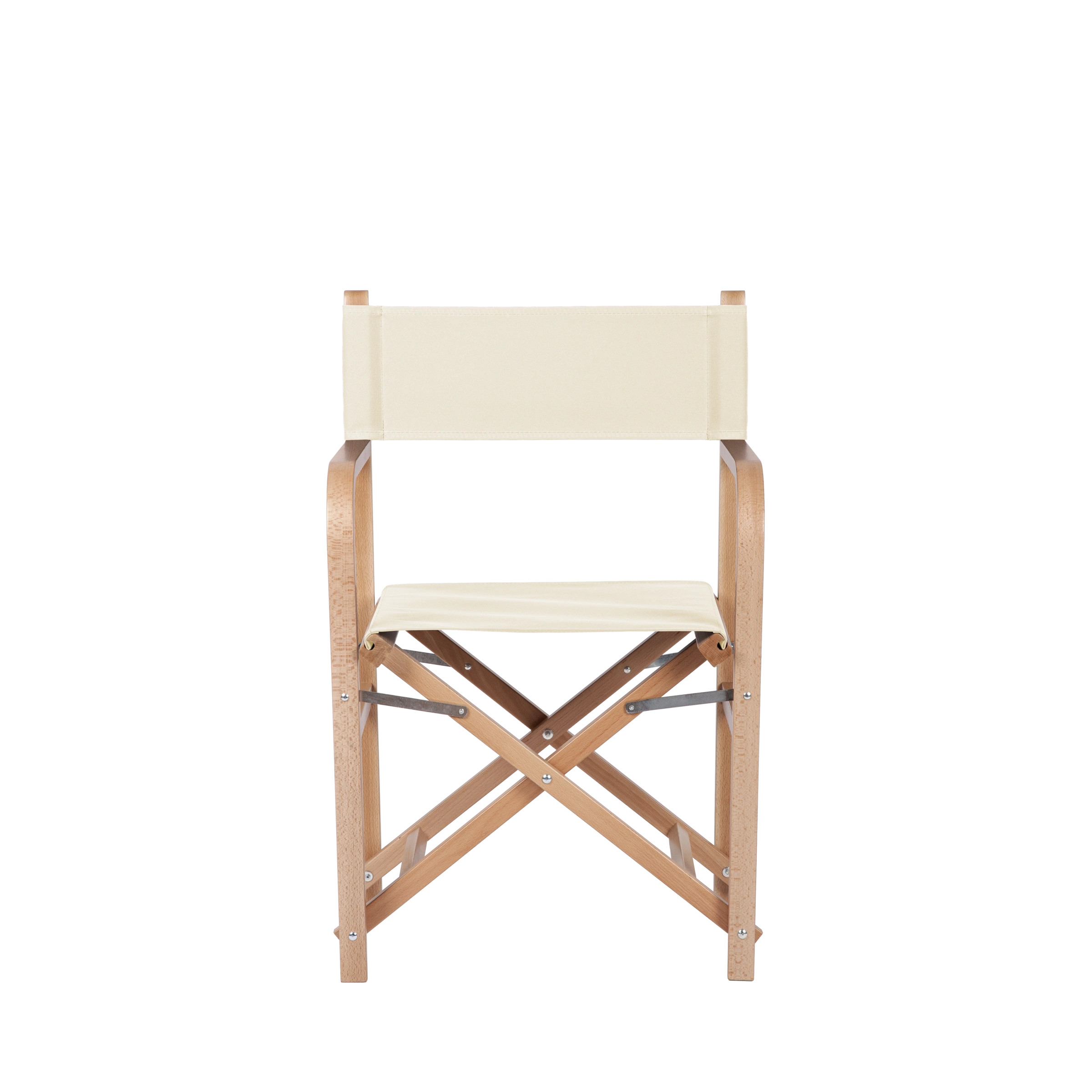 Regiestuhl George aus naturfarbenem Buchenholz mit naturfarbenem Bezug, Frontalansicht
#Classic | Set (Farbe)_natur