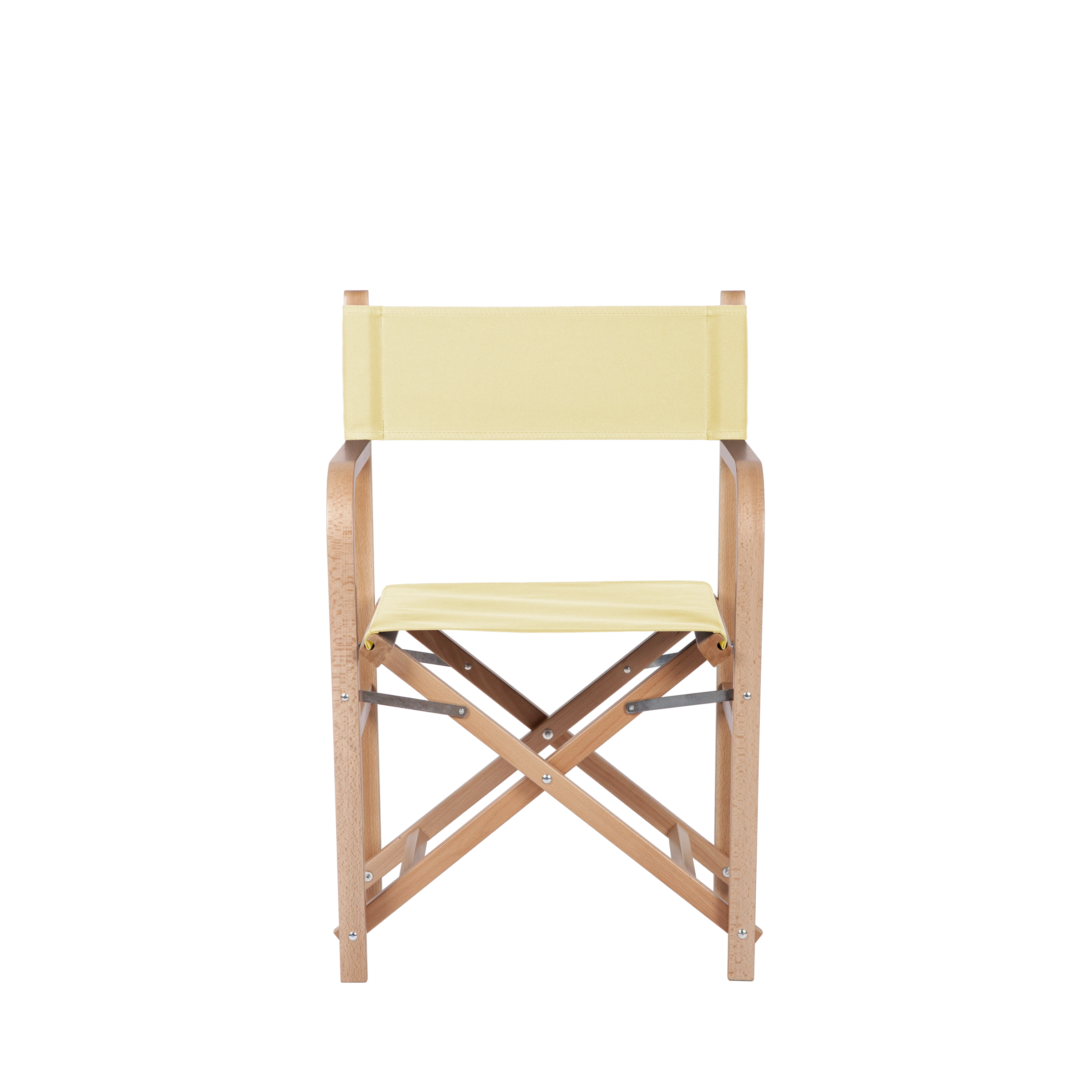 Regiestuhl George aus naturfarbenem Buchenholz mit Bezug in vanille, Frontalansicht
#Classic | Set (Farbe)_vanille