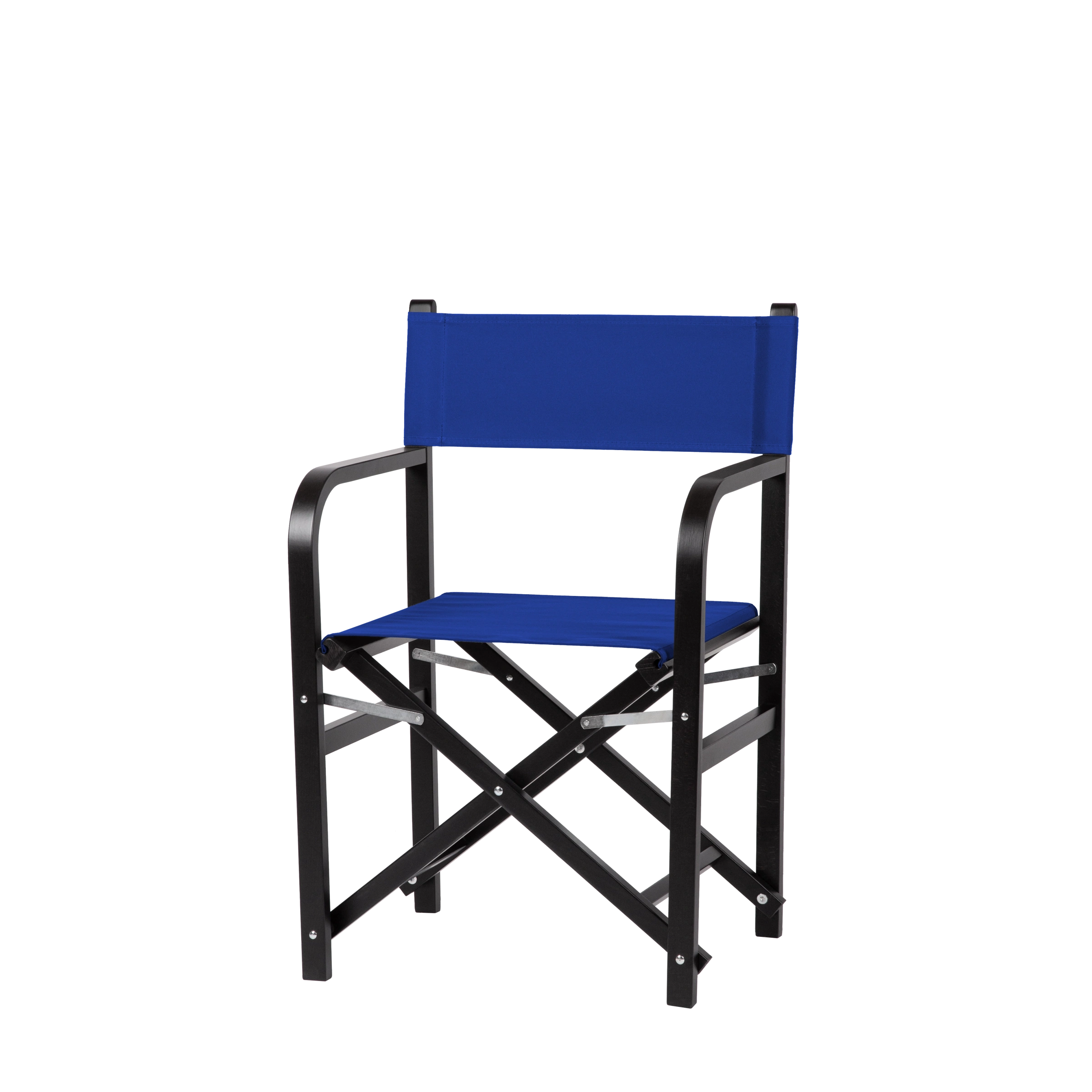 Regiestuhl George aus schwarzem Buchenholz mit dunkelblauem Bezug, Seitenansicht
#Classic | Set (Farbe)_dunkelblau