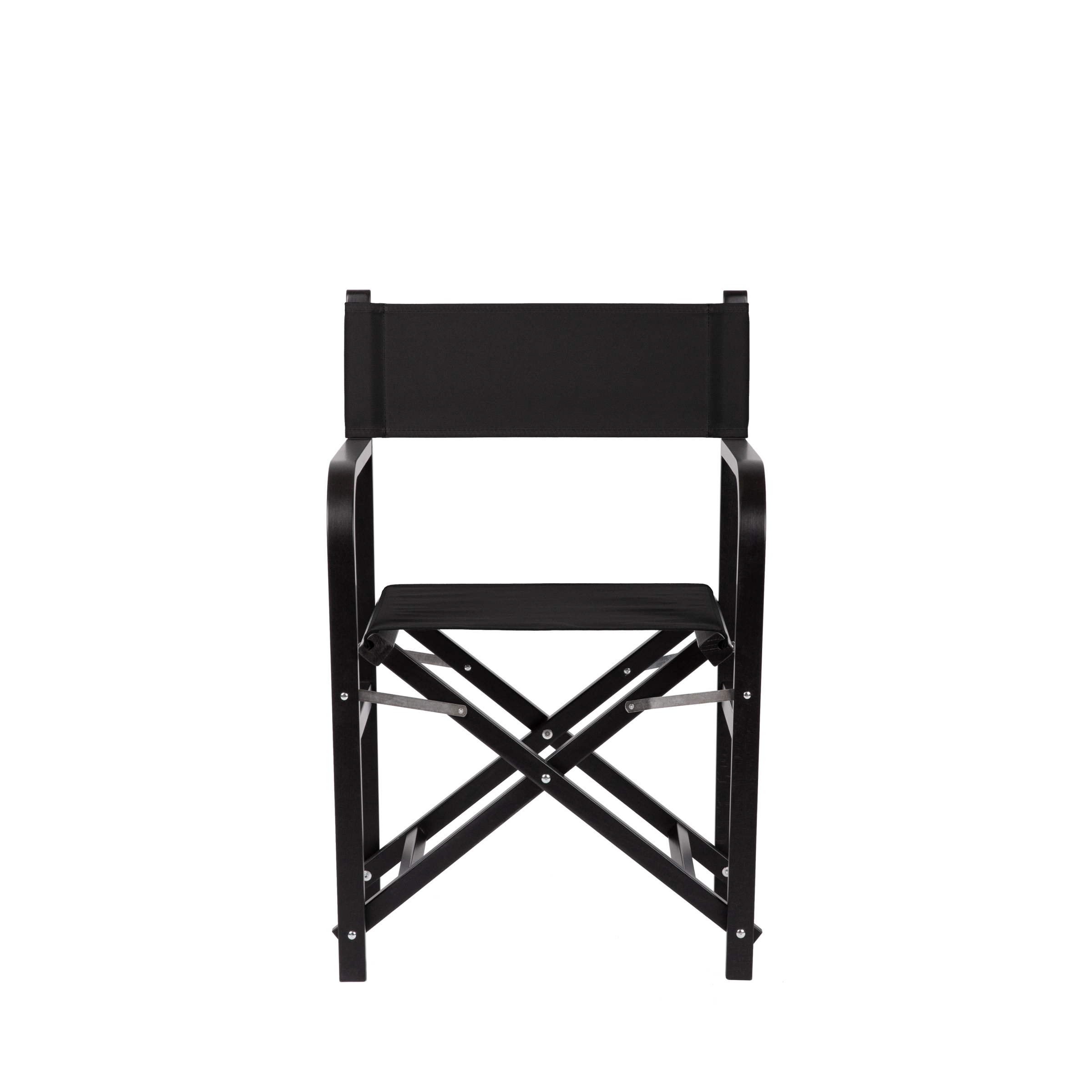 Regiestuhl George aus schwarzem Buchenholz mit schwarzem Bezug, Frontalansicht
#Classic | Set (Farbe)_schwarz