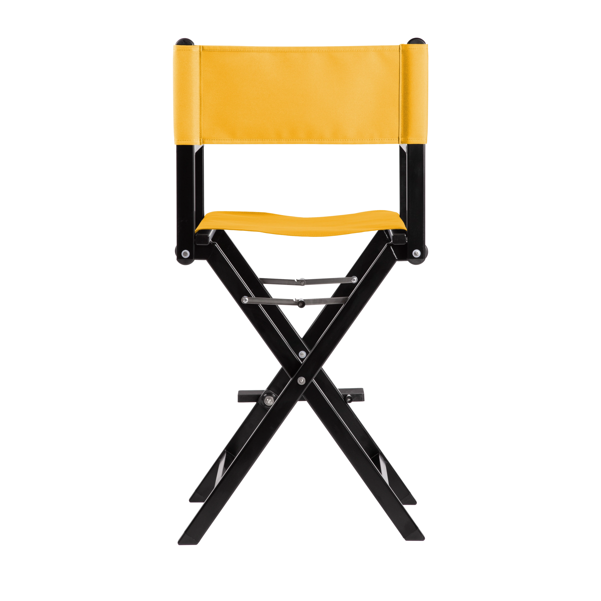 Regiestuhl Kelly aus schwarzem Aluminium mit gelbem Bezug, Rückansicht
#Alu | Set (Farbe)_gelb