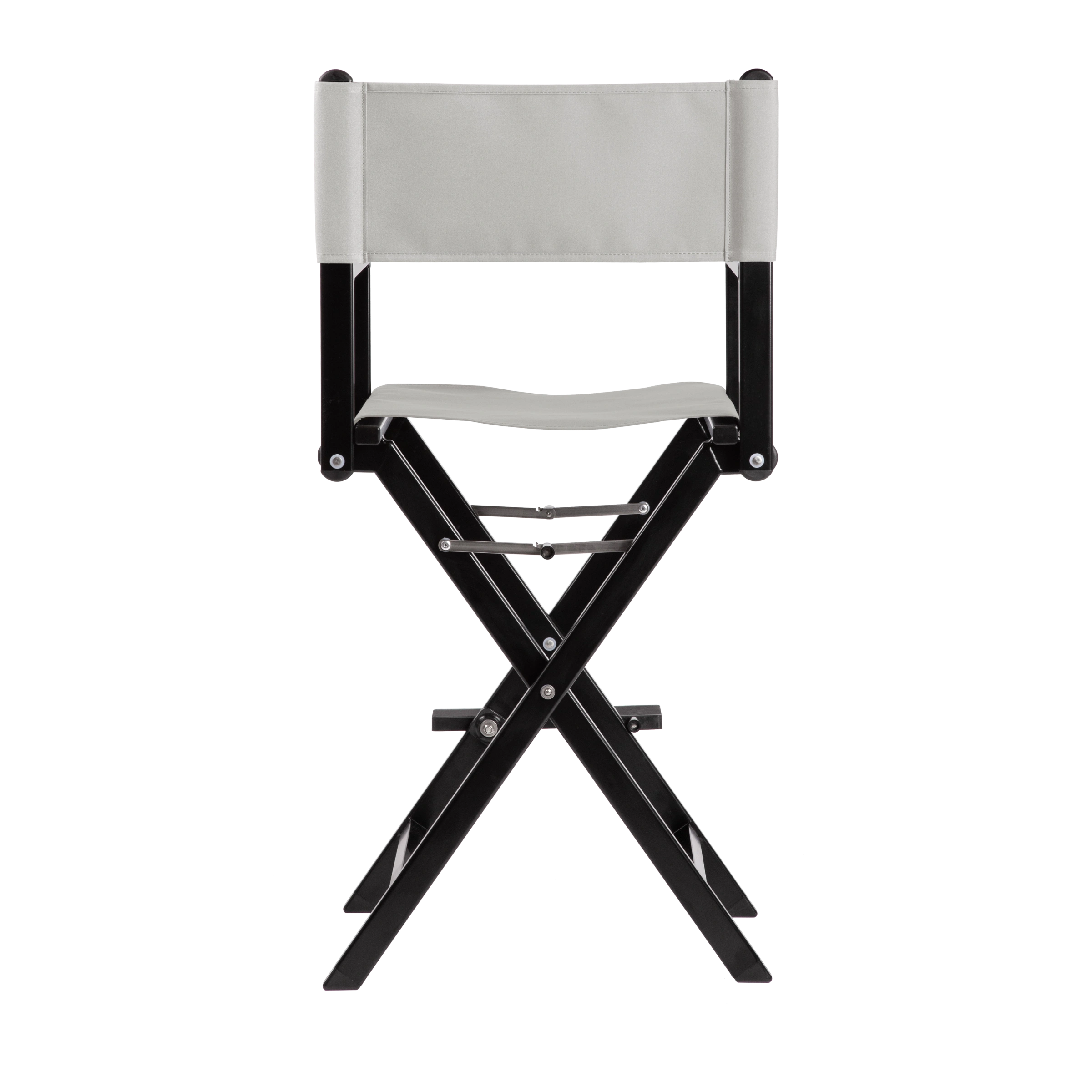 Regiestuhl Kelly aus schwarzem Aluminium mit hellgrauem Bezug, Rückansicht
#Alu | Set (Farbe)_hellgrau