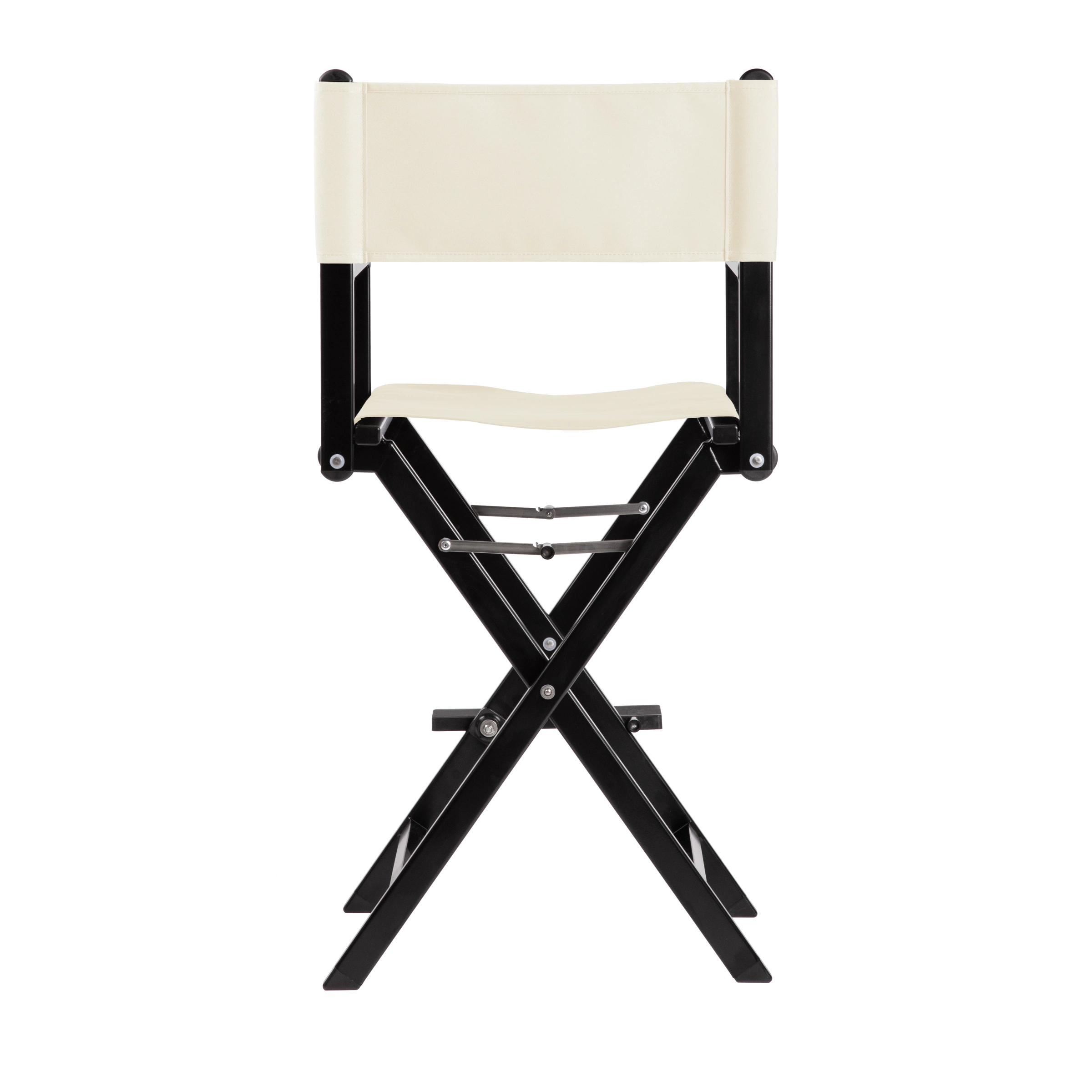 Regiestuhl Kelly aus schwarzem Aluminium mit naturfarbenem Bezug, Rückansicht
#Alu | Set (Farbe)_natur