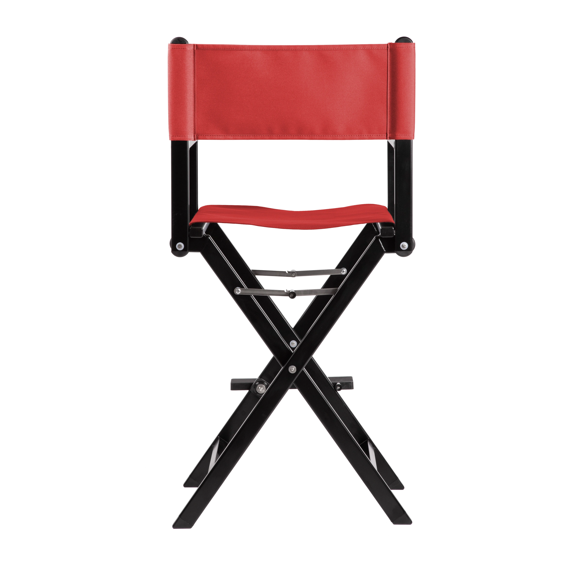 Regiestuhl Kelly aus schwarzem Aluminium mit Bezug in rivarot, Rückansicht
#Alu | Set (Farbe)_rivarot