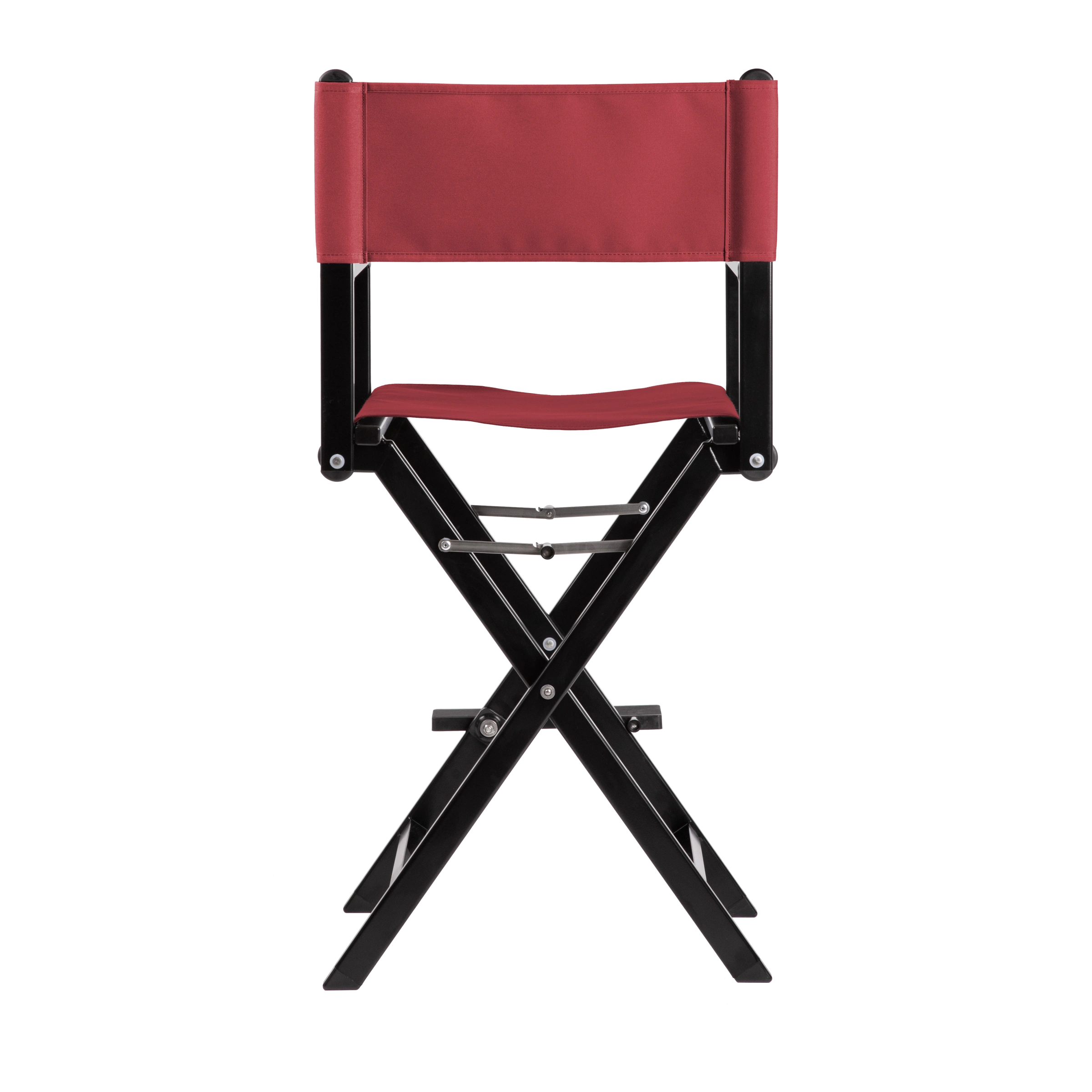 Regiestuhl Kelly aus schwarzem Aluminium mit rotem Bezug, Rückansicht
#Alu | Set (Farbe)_rot