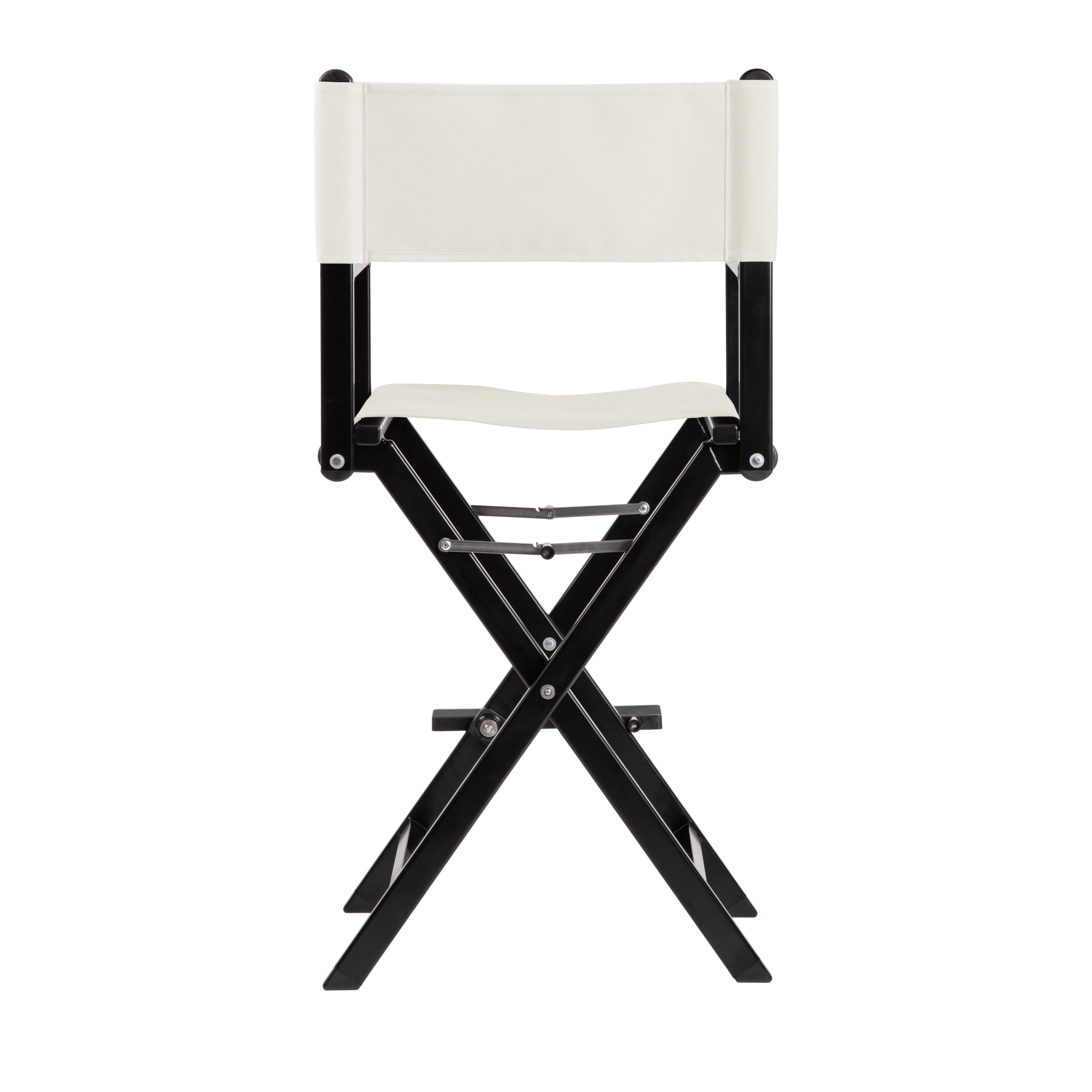 Regiestuhl Kelly aus schwarzem Aluminium mit weißem Bezug, Rückansicht
#Alu | Set (Farbe)_weiß